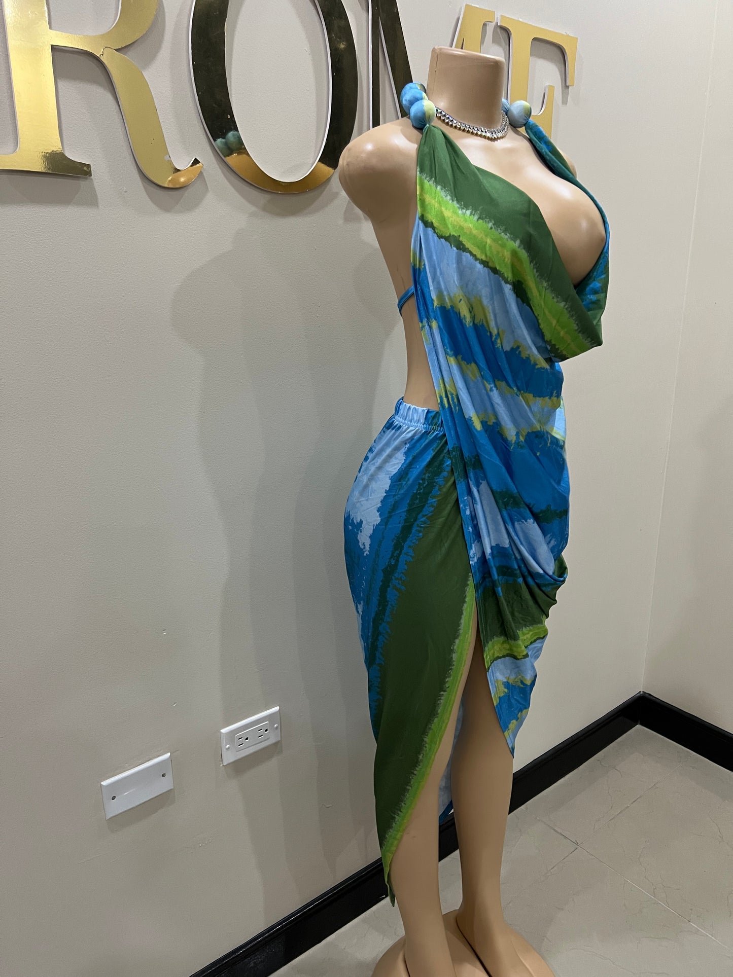 Lucia Wrap Dress (Blue)