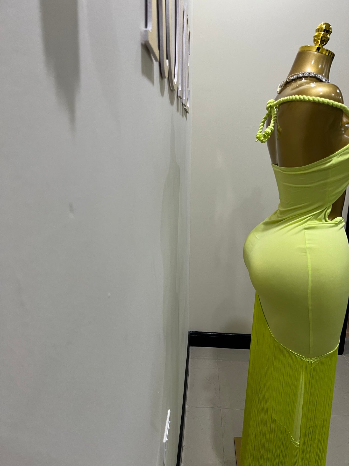 Diva Fringe Vibe Dress (Green)