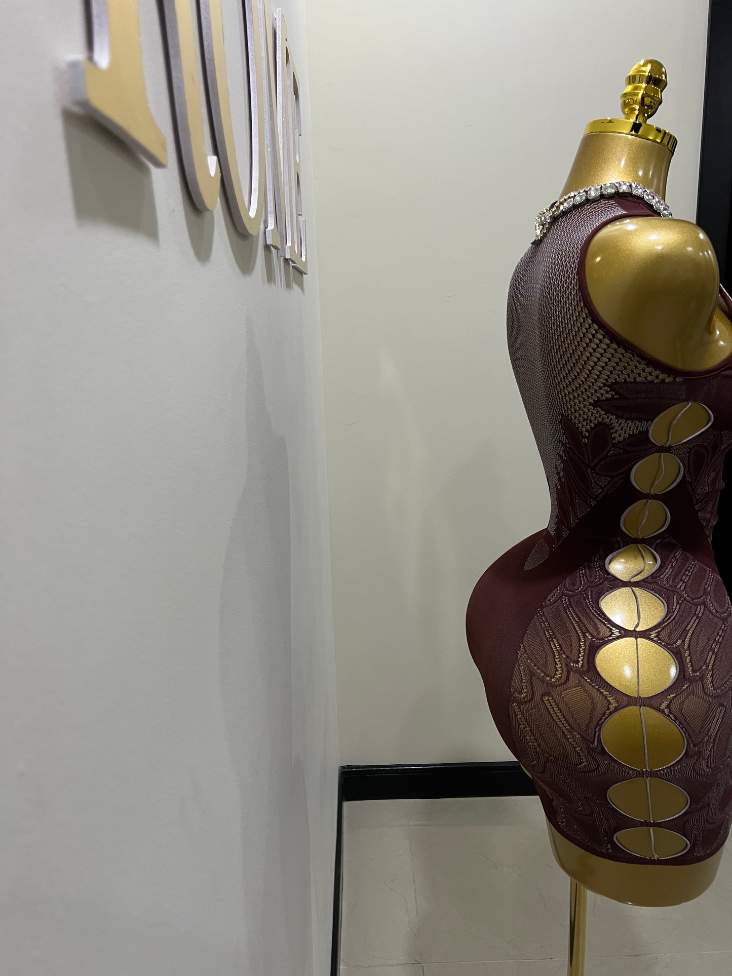 Swan Tights Dress (Brown)