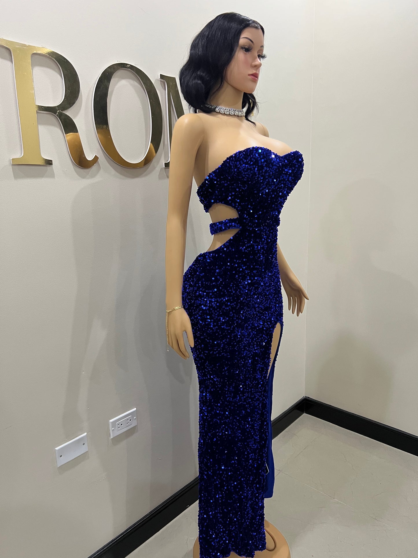 Anna Glam Dress (Blue)