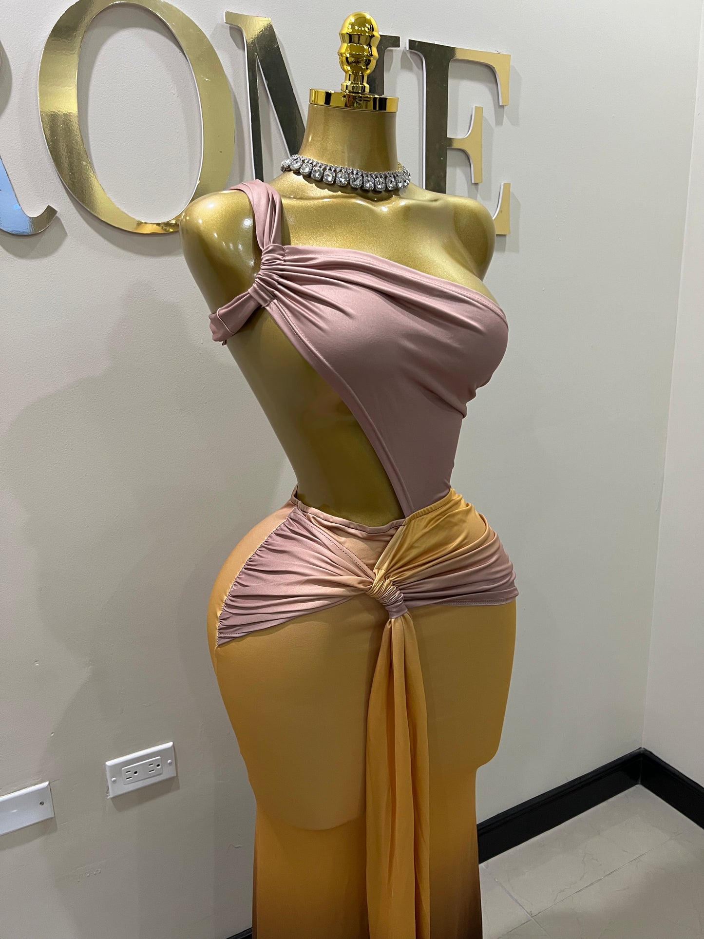 Emma Giselle Multi Dress (Brown)