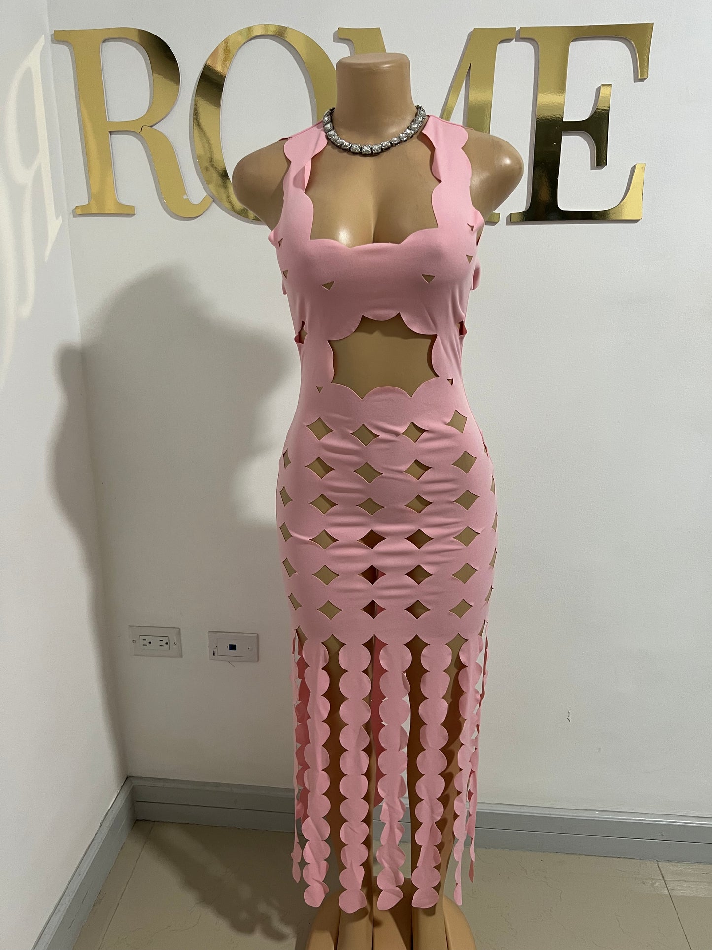 Tracy Cut Out Dress (Light Pink)