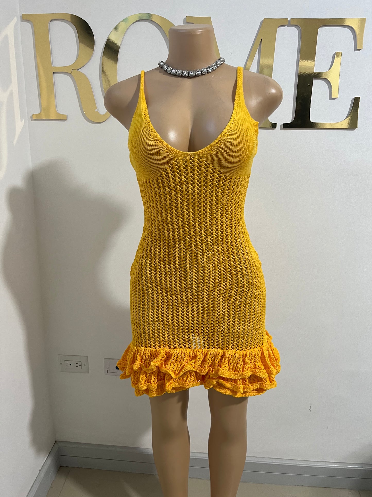 Azalea Crochet Dress (Yellow)