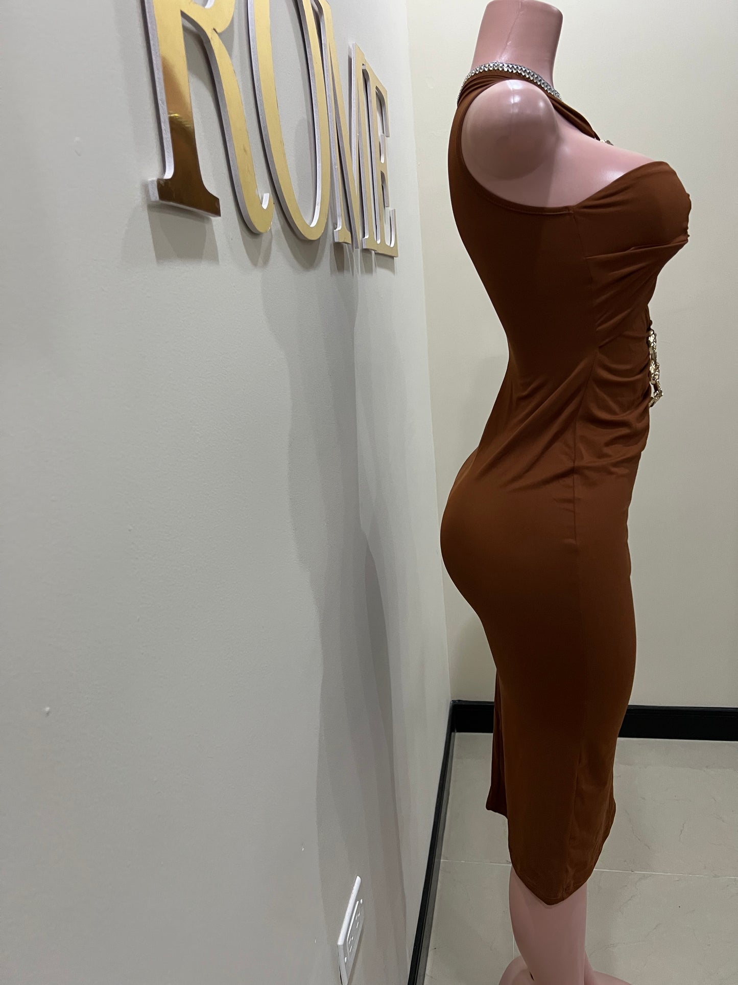 Ming V Dress (Brown)