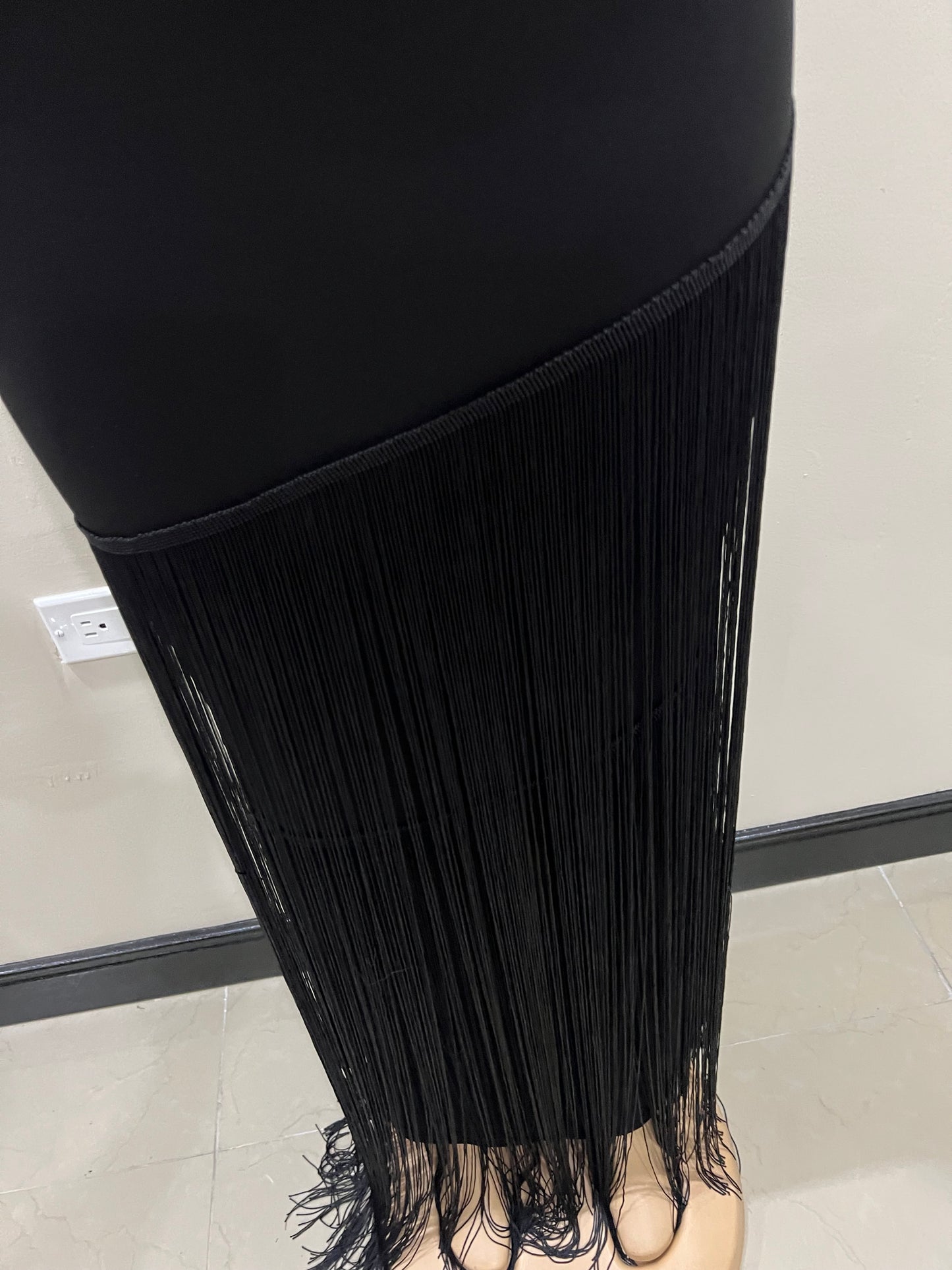 Diva Fringe Dress (Black)