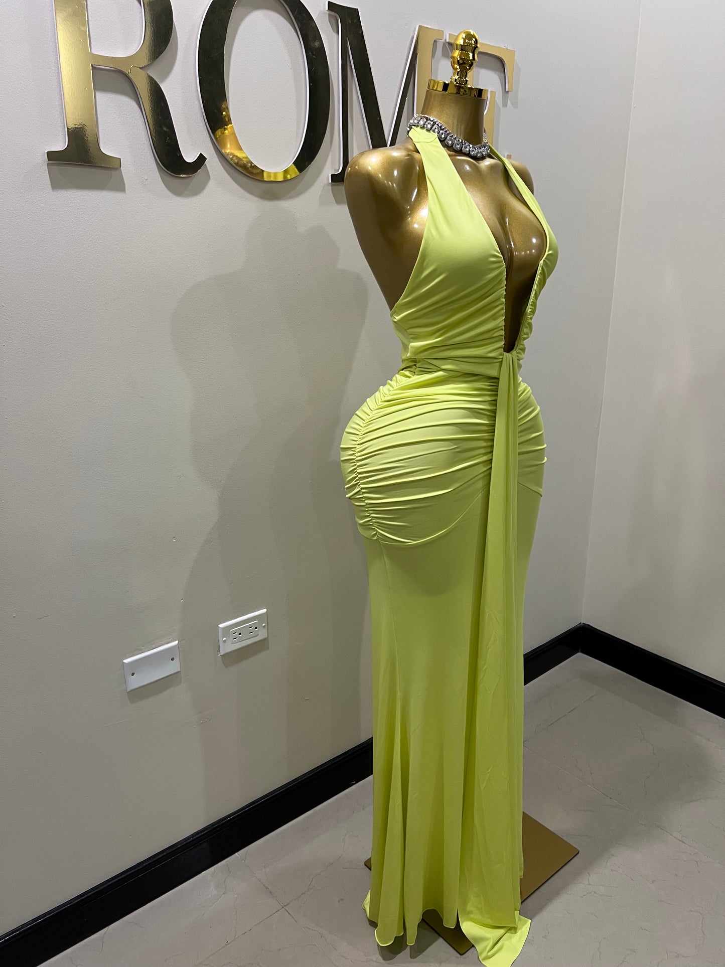 Chinelle Nara Halter Dress (Green)