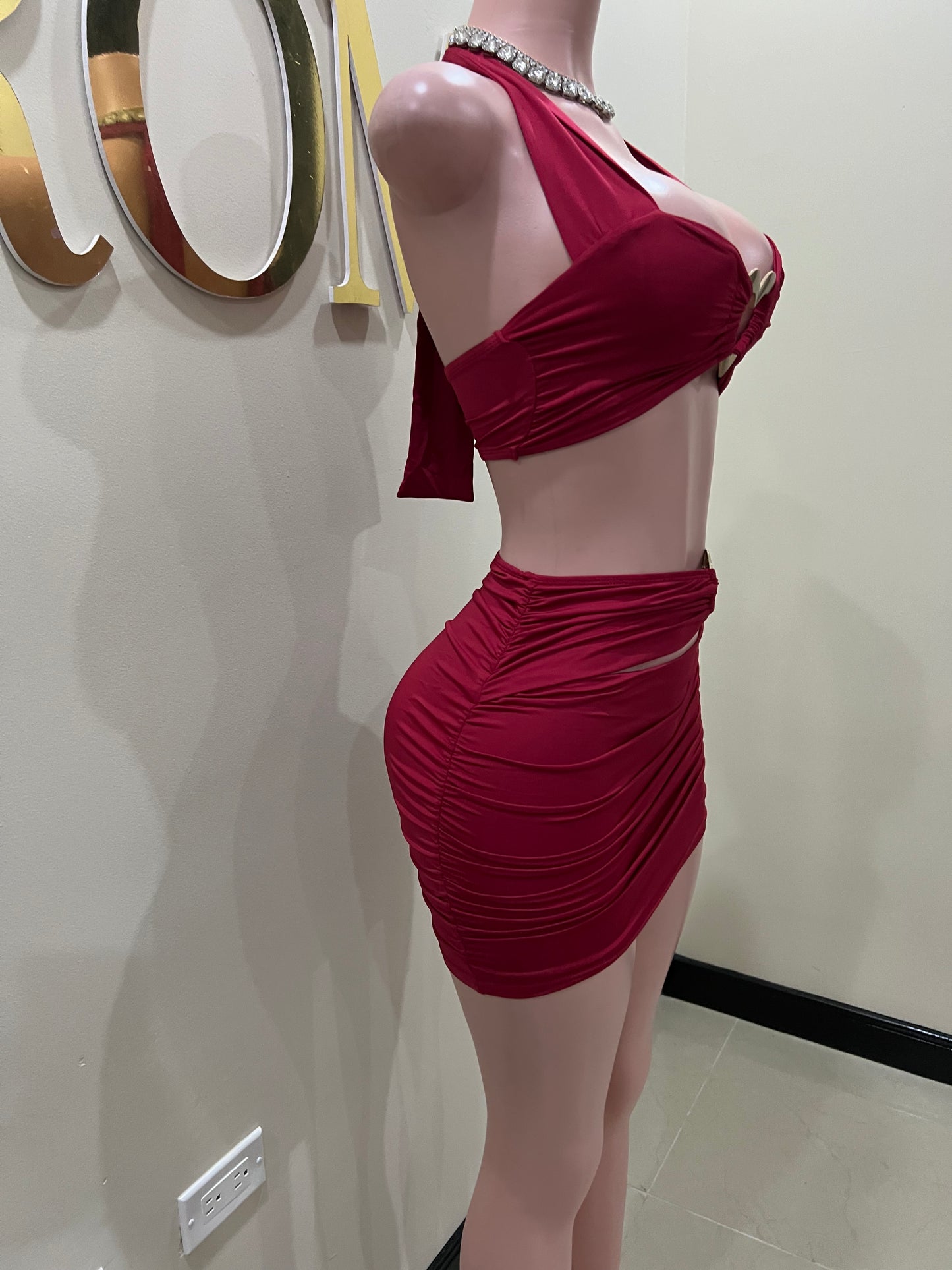 Ming Heart Short Skirt Set (Red)