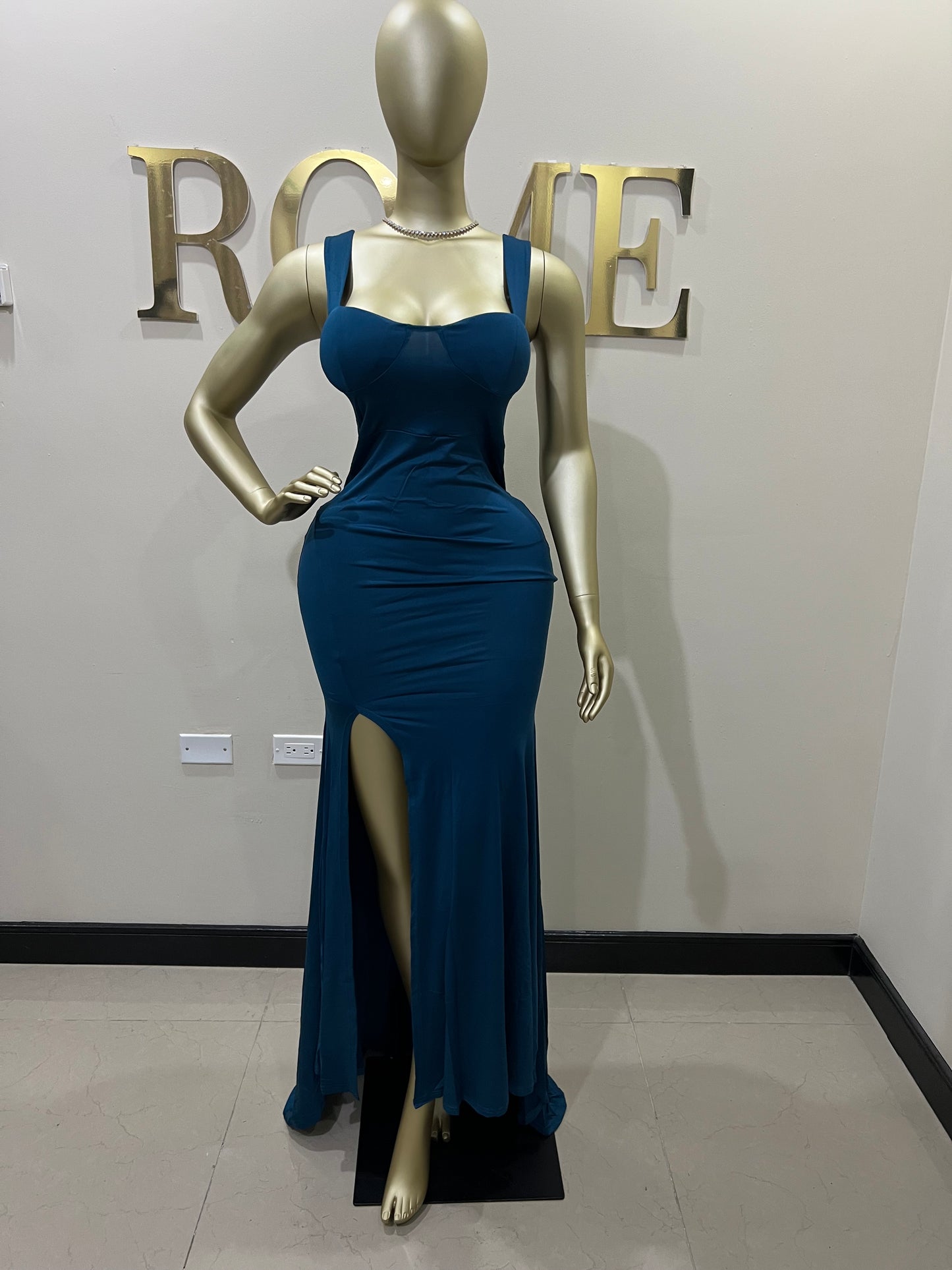 Kerry Ann Train Dress (Blue)