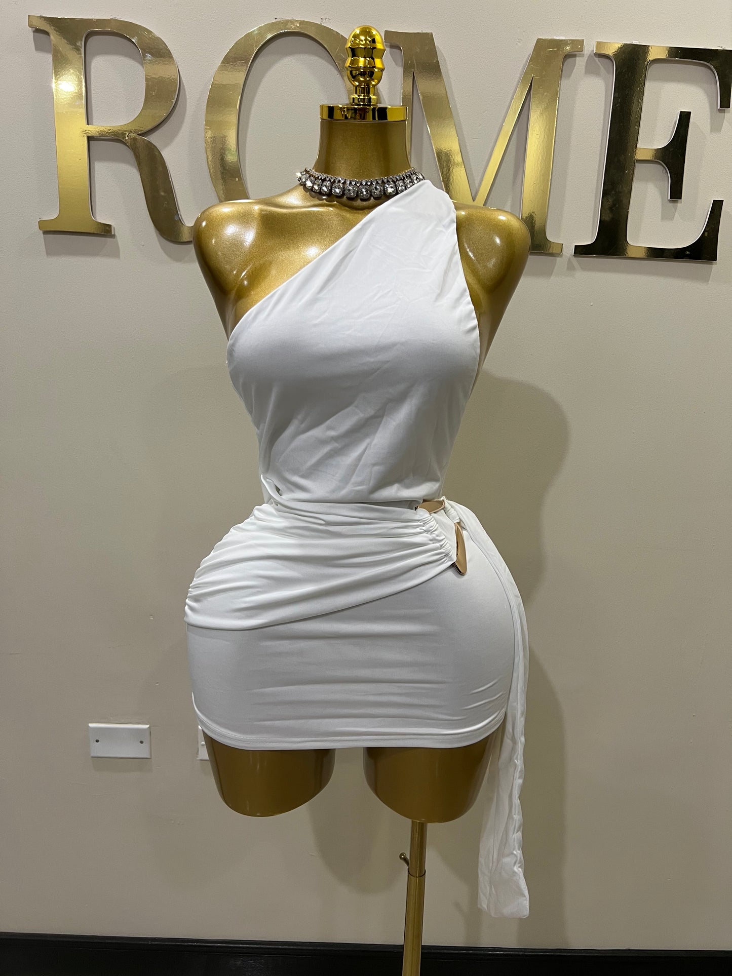 Angle Super Mini Allegra Dress (White)