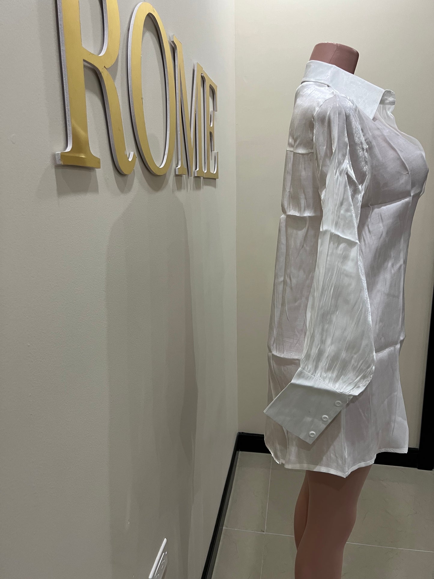 Claire Shirt Dress (White)