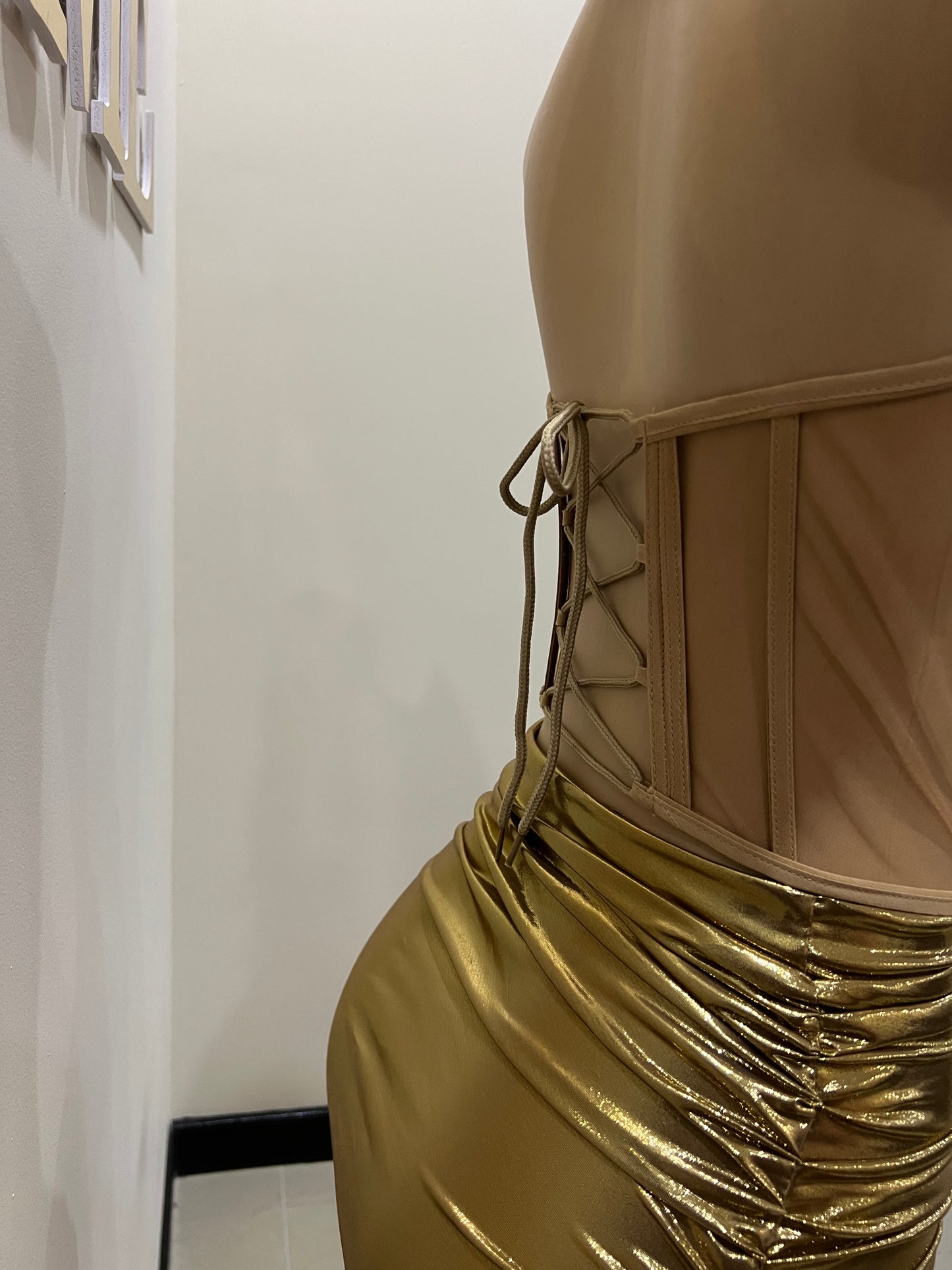 Sky Gemstone Skirt Set (Gold)