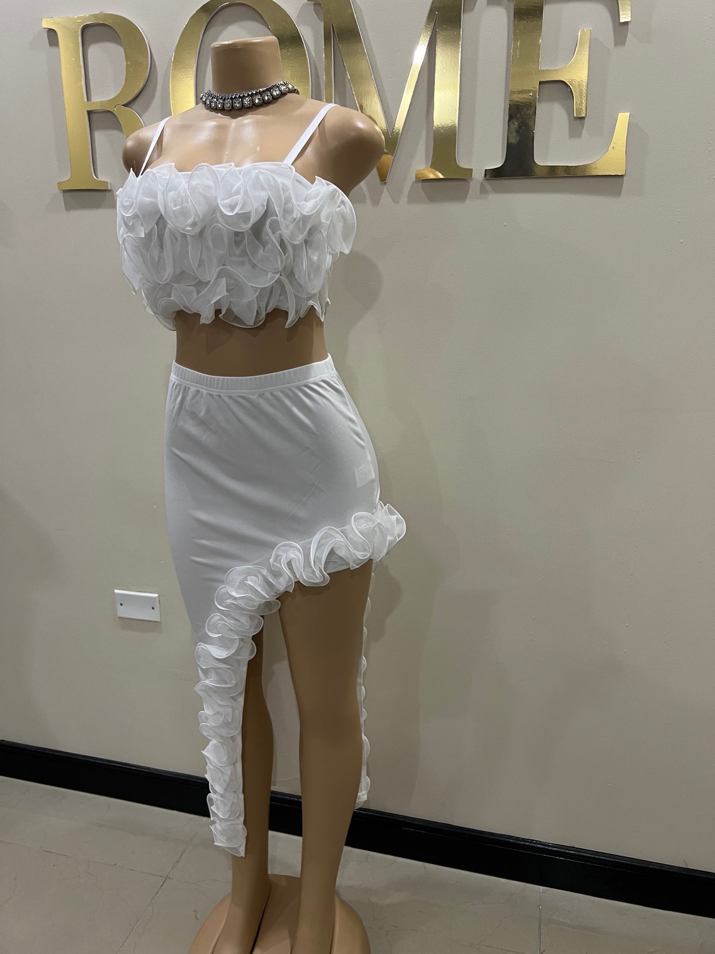 Bloom Skirt Set (White)