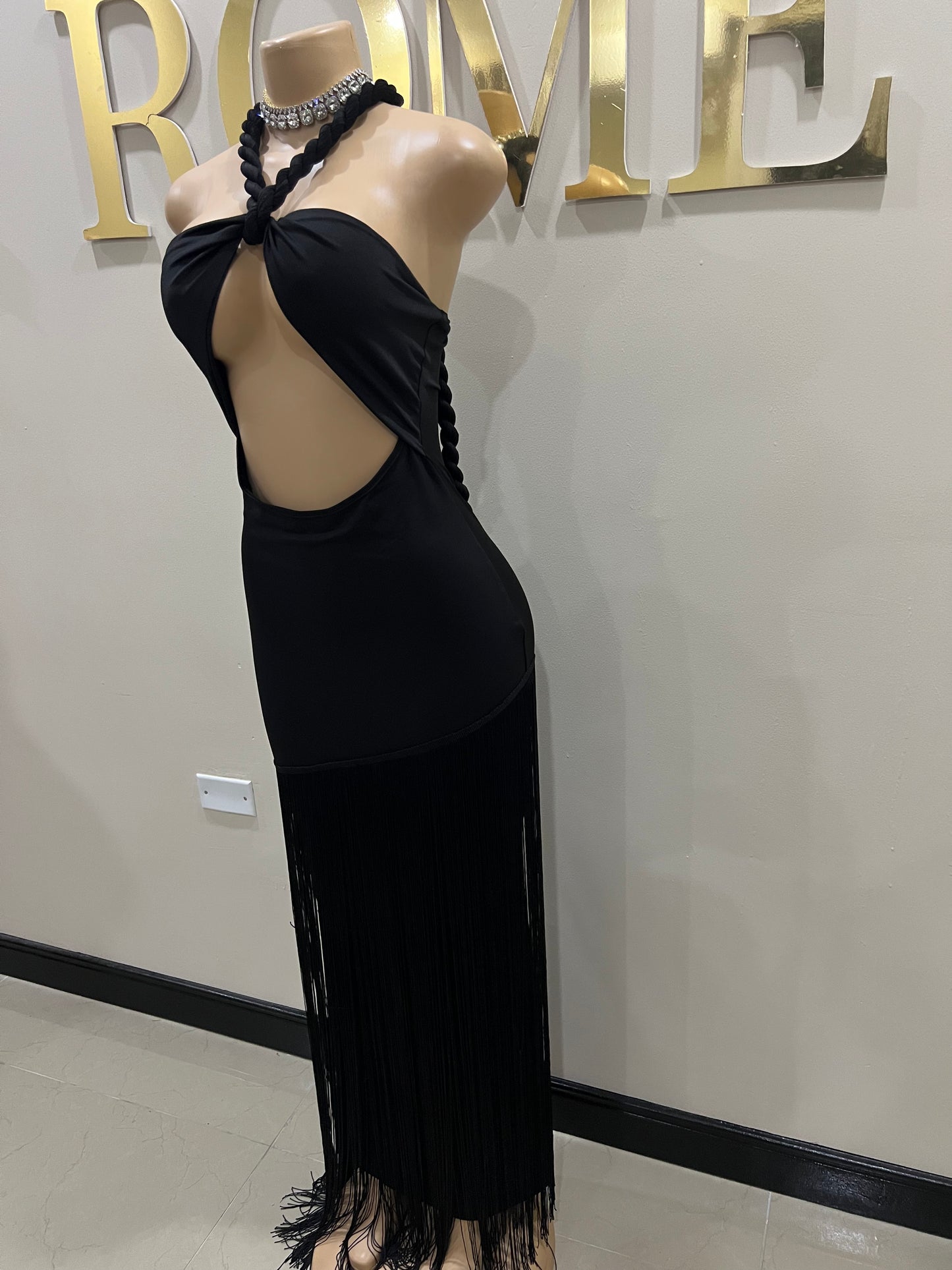 Diva Fringe Dress (Black)