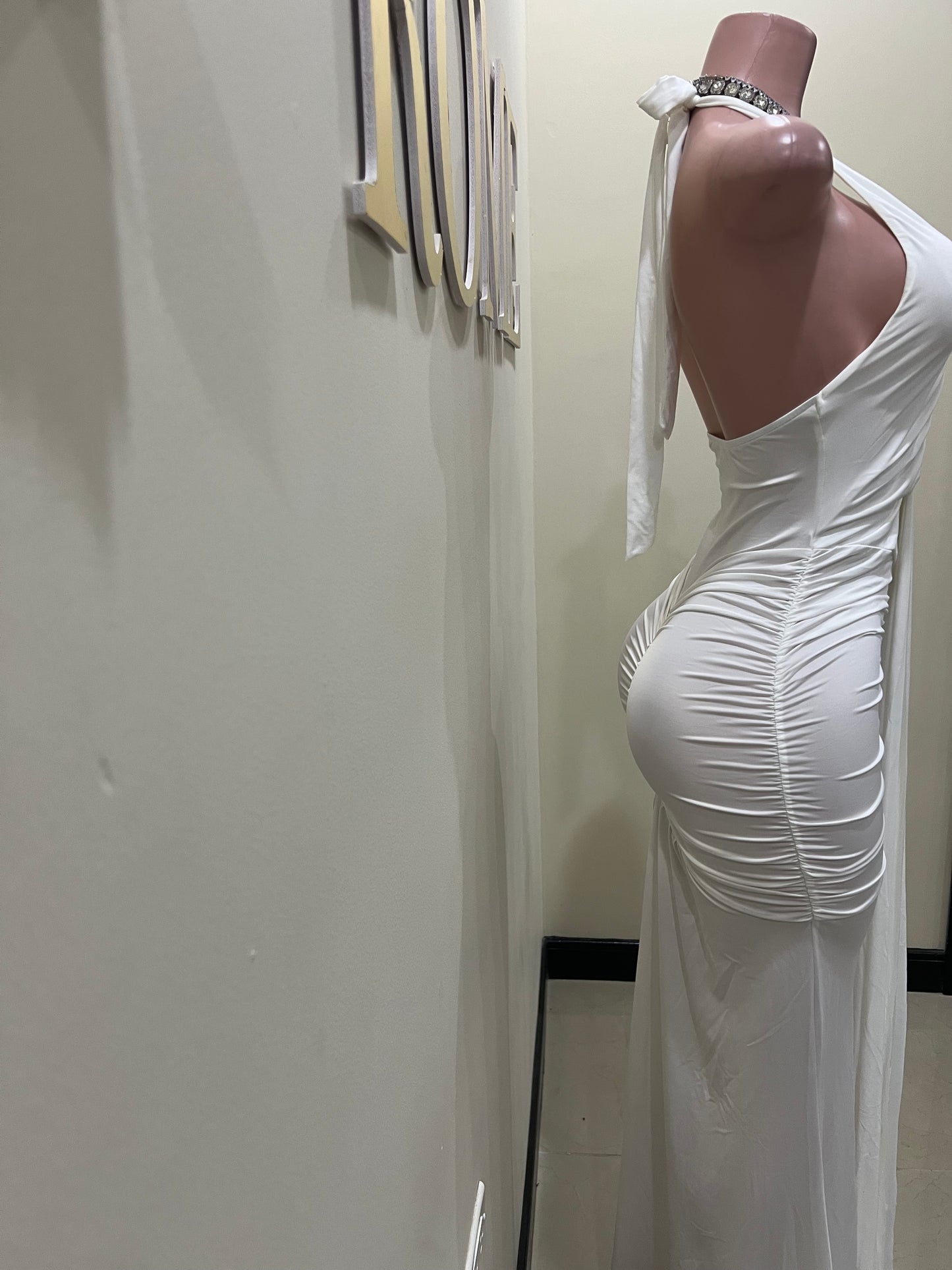 Chinelle Nara Halter Dress (White)