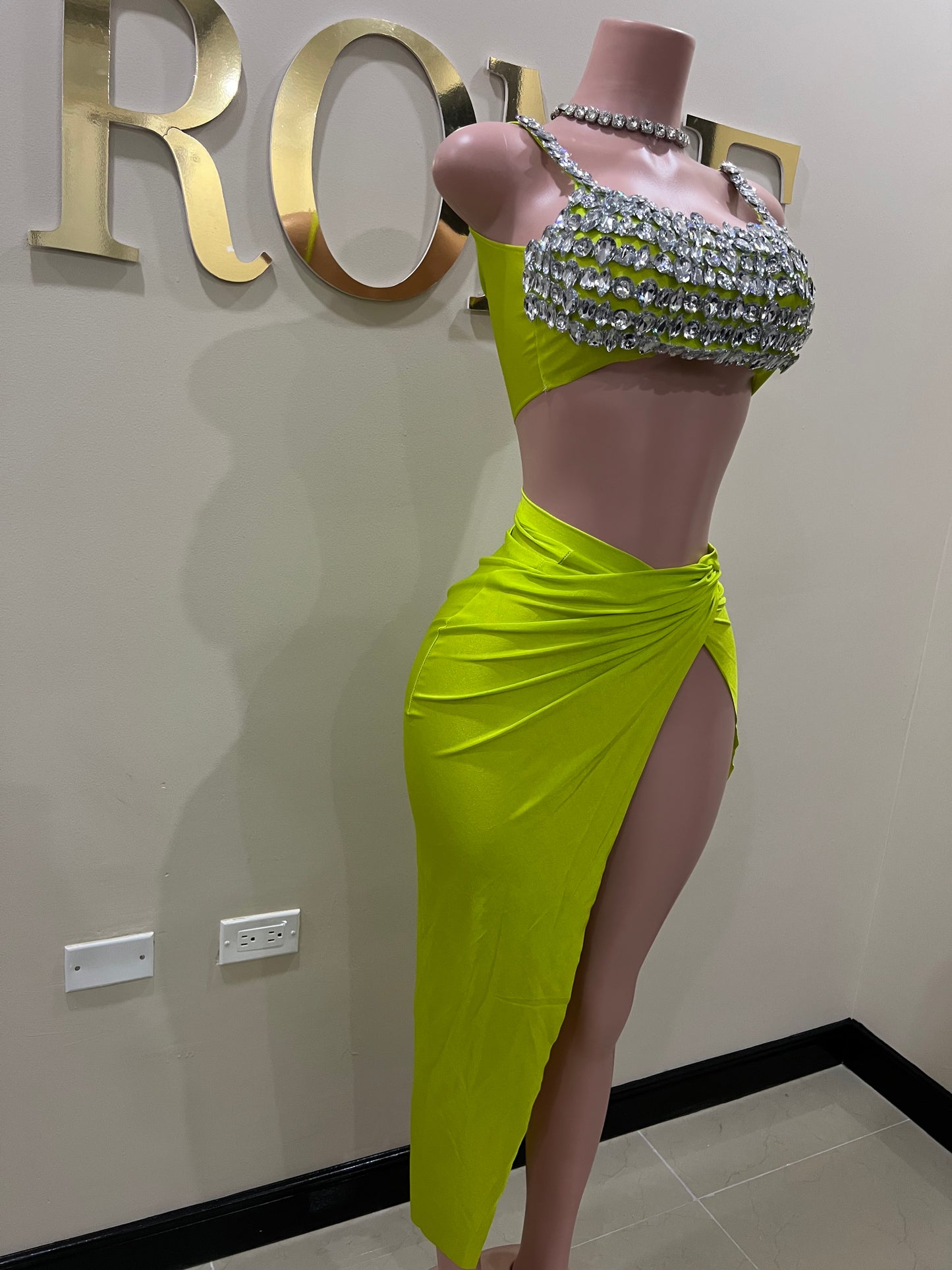 Selene Gemstone Skirt Set (Green)