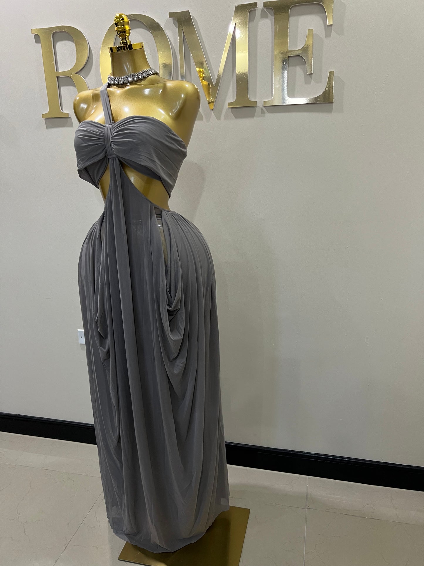 Ruby Mesh Dress (Grey)