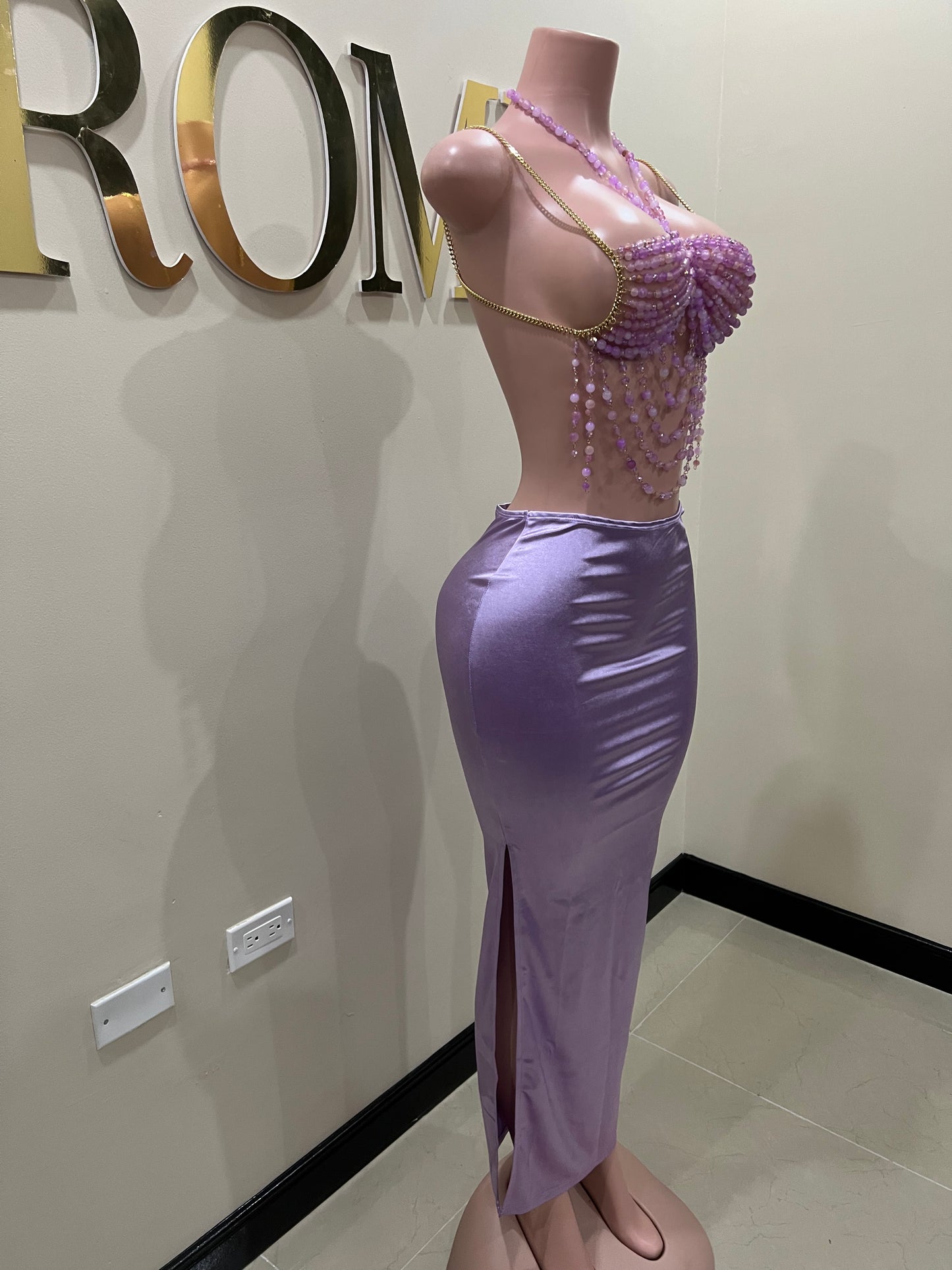 Priya Beaded Top Only (Purple)