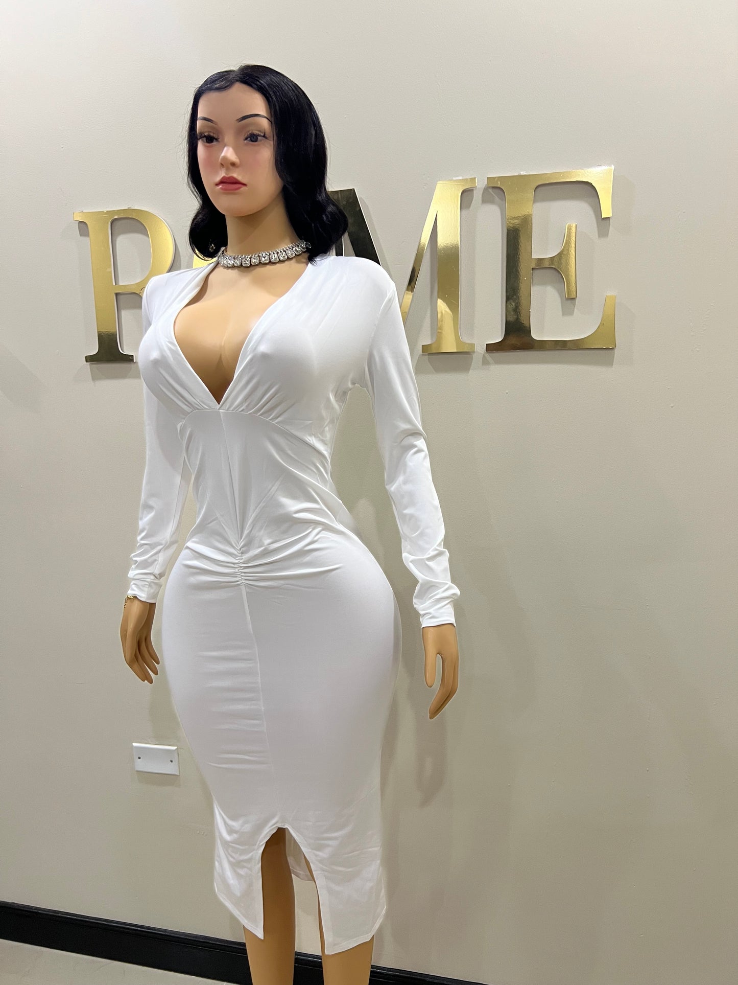 Mia Slay Vibe Dress (White)