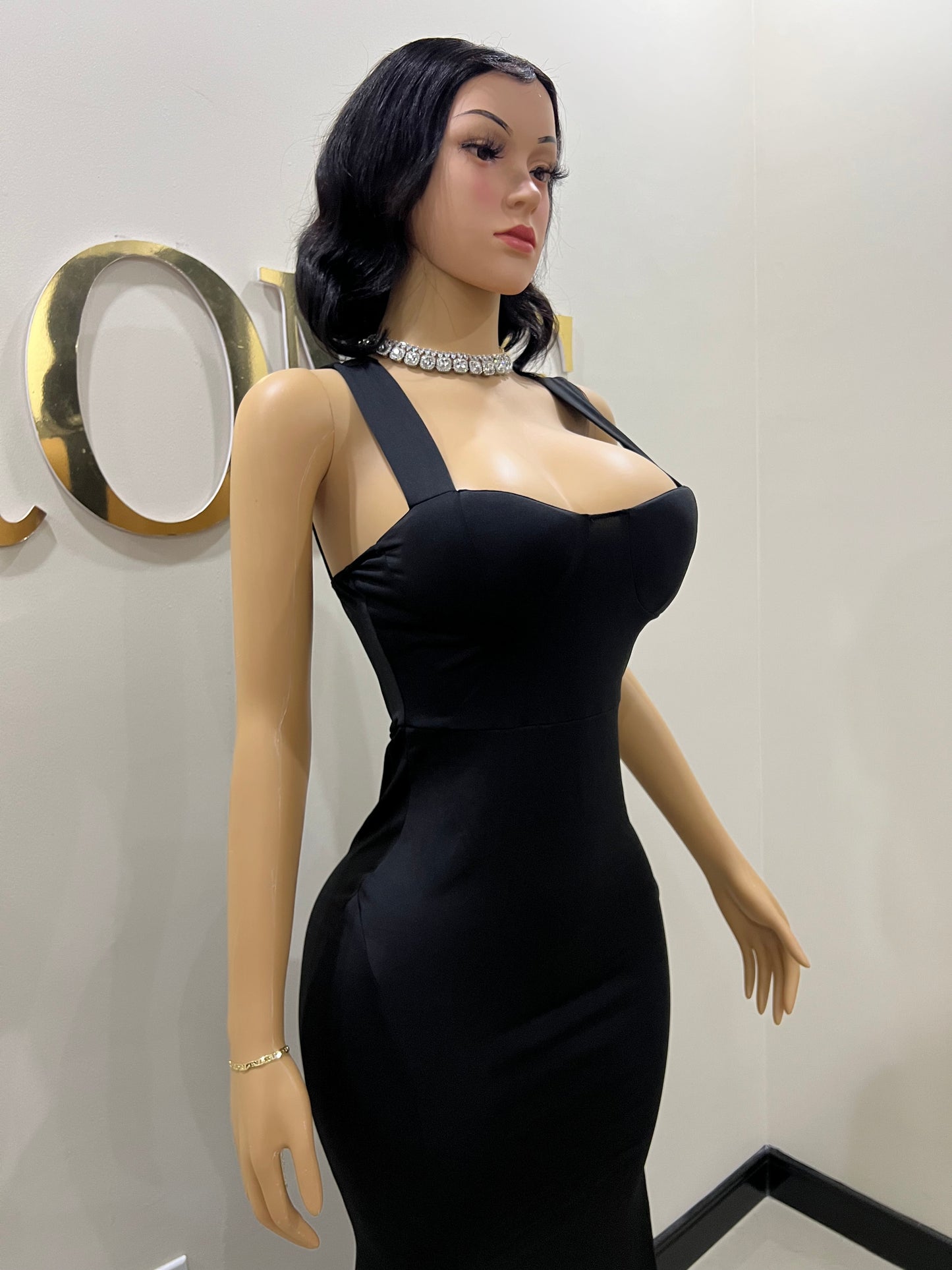 Kerry Ann Train Dress (Black)