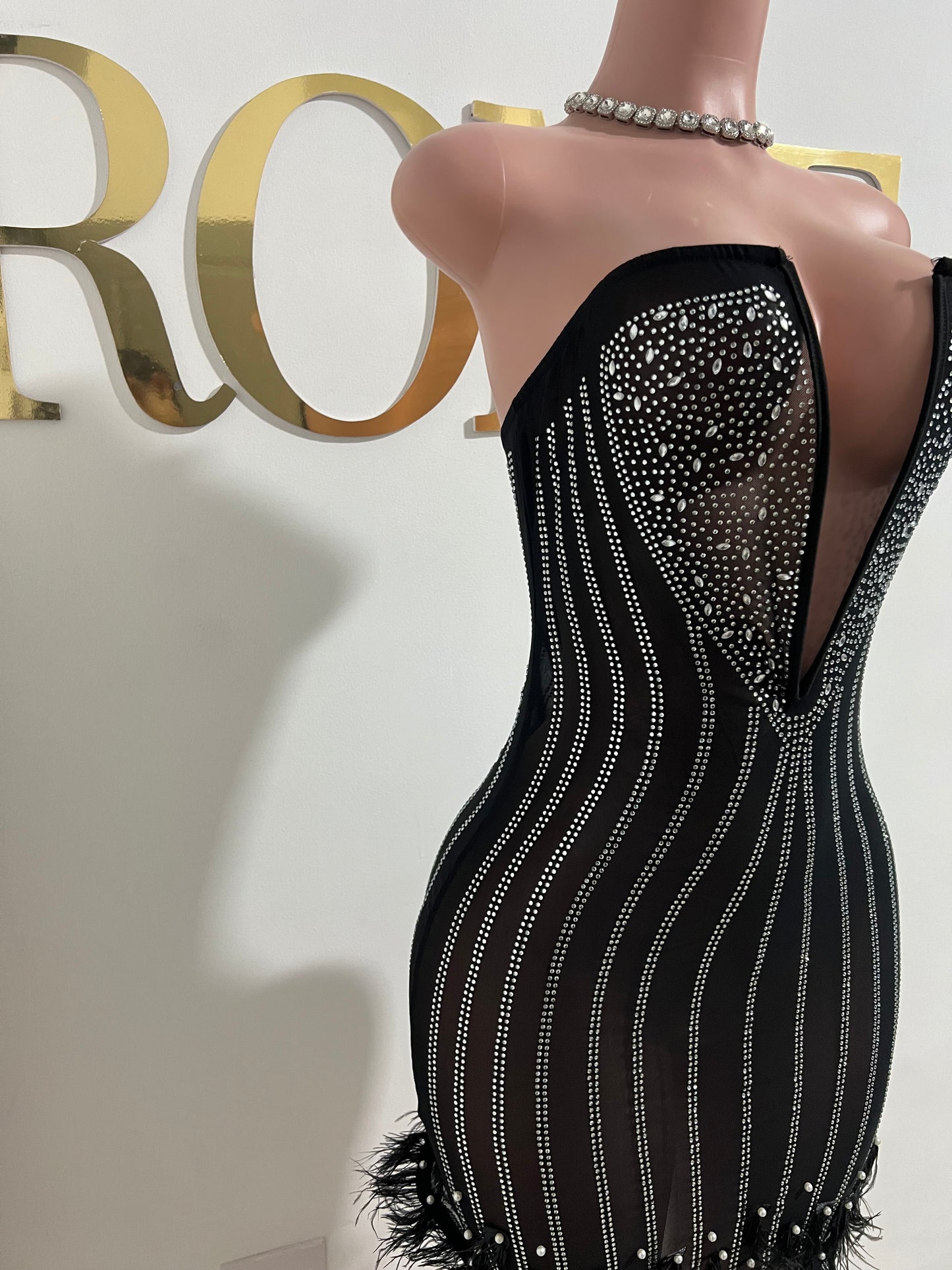 Elle Crystal Dress (Black)