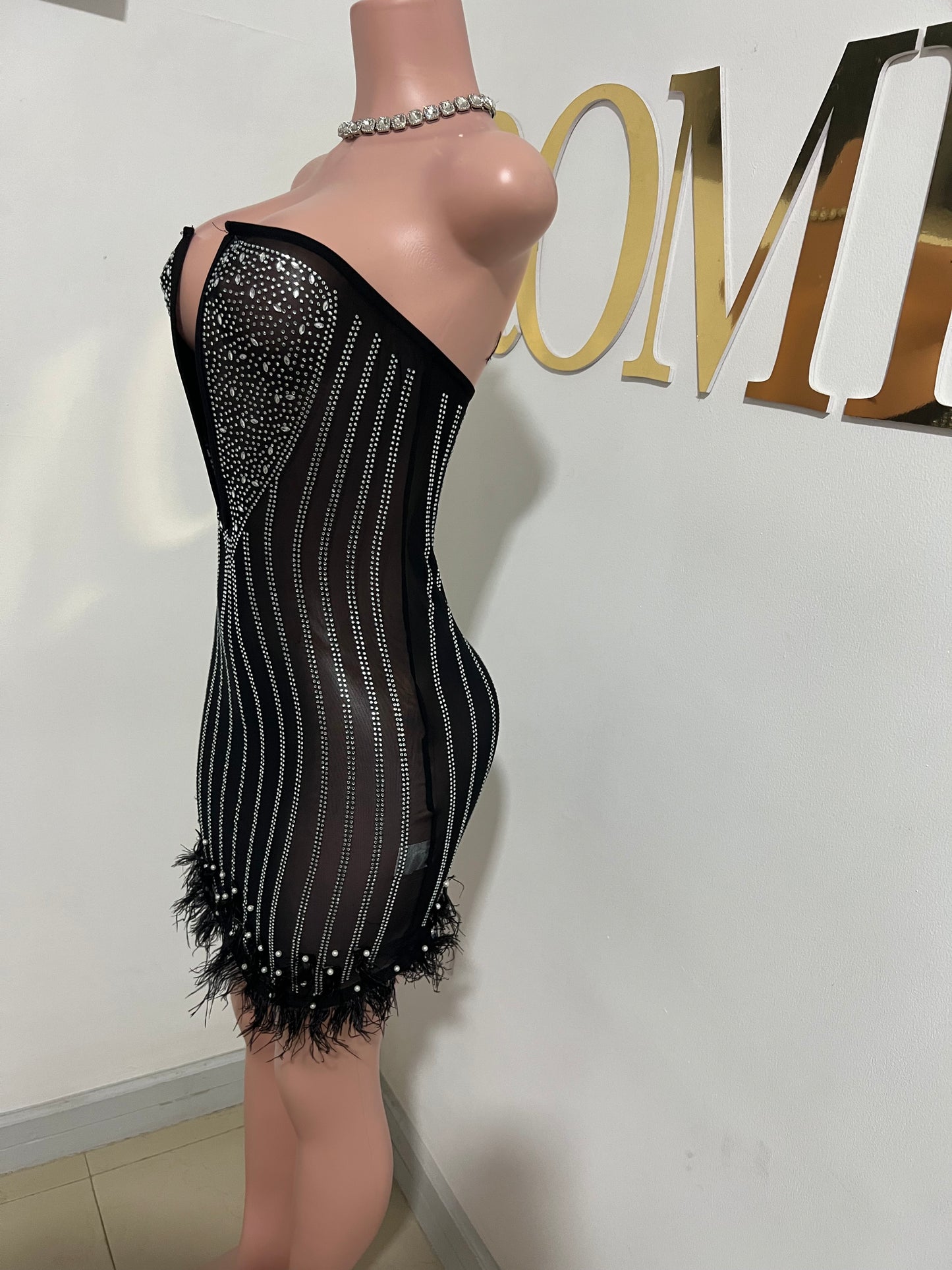 Elle Crystal Dress (Black)