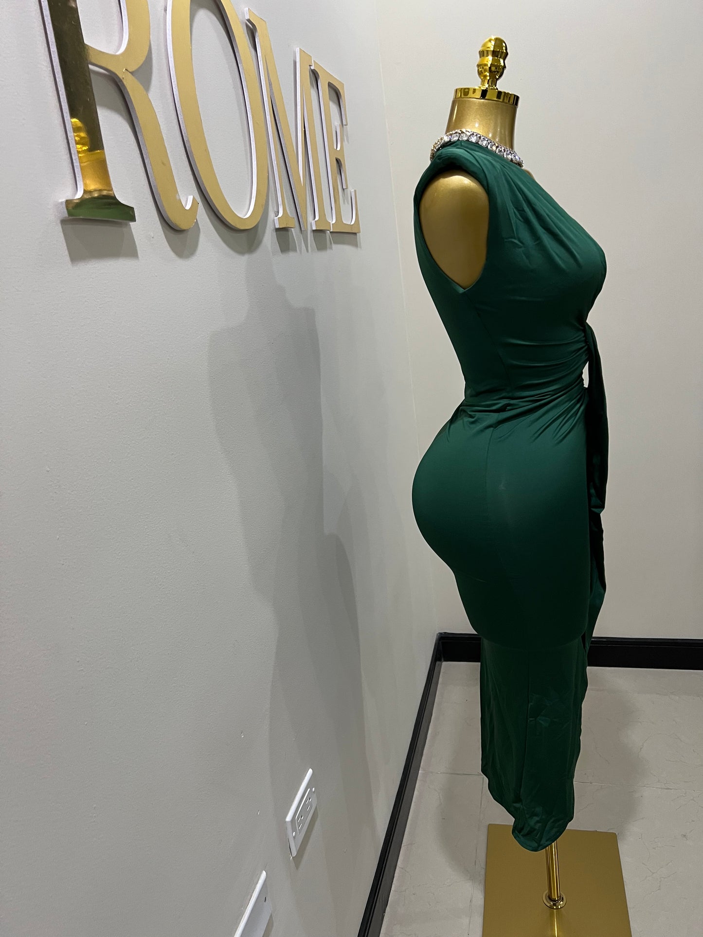 Mia Slay Sleeveless Dress (Green)