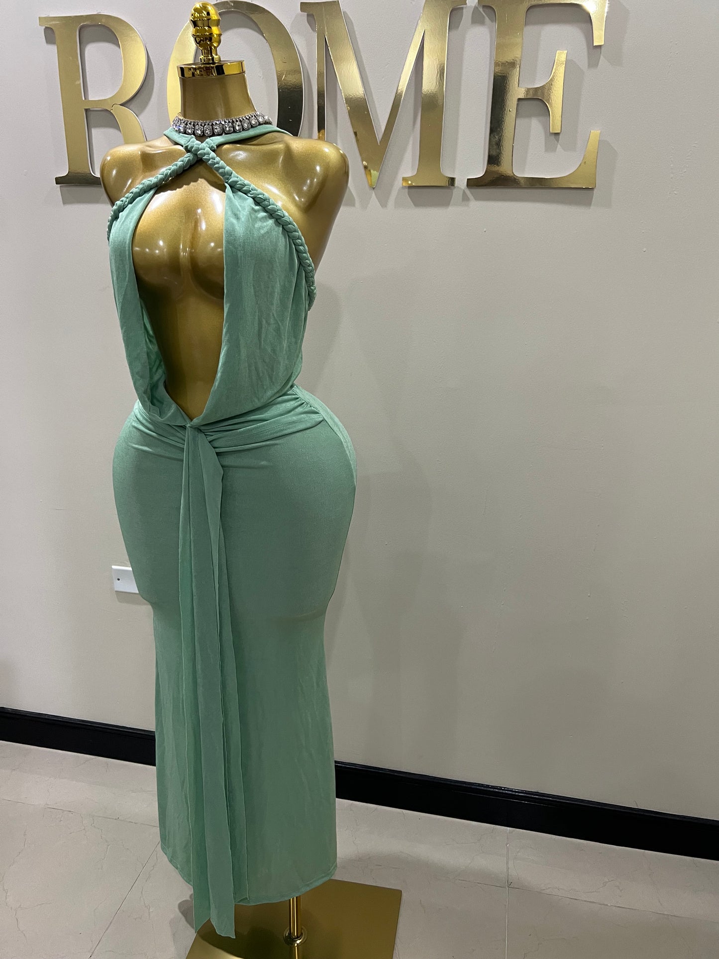 Alaine Braided Dress (Green)