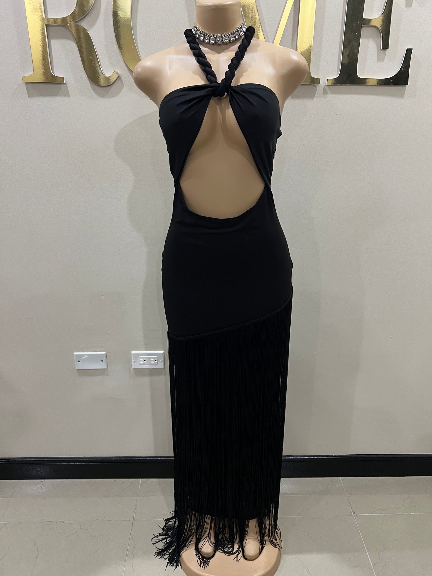 Diva Fringe Dress (Black)