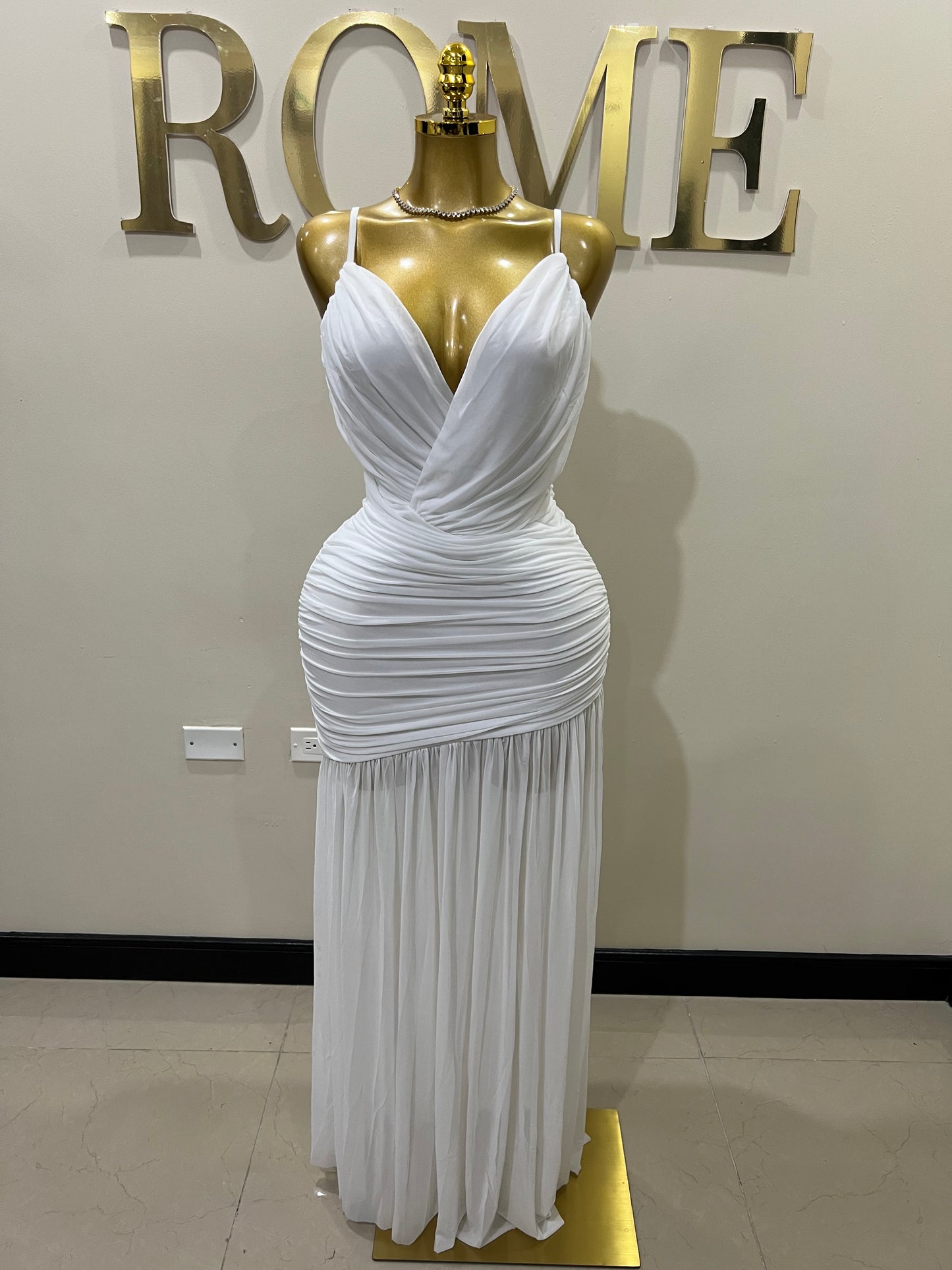 Michelle Celine Strap Dress (White)