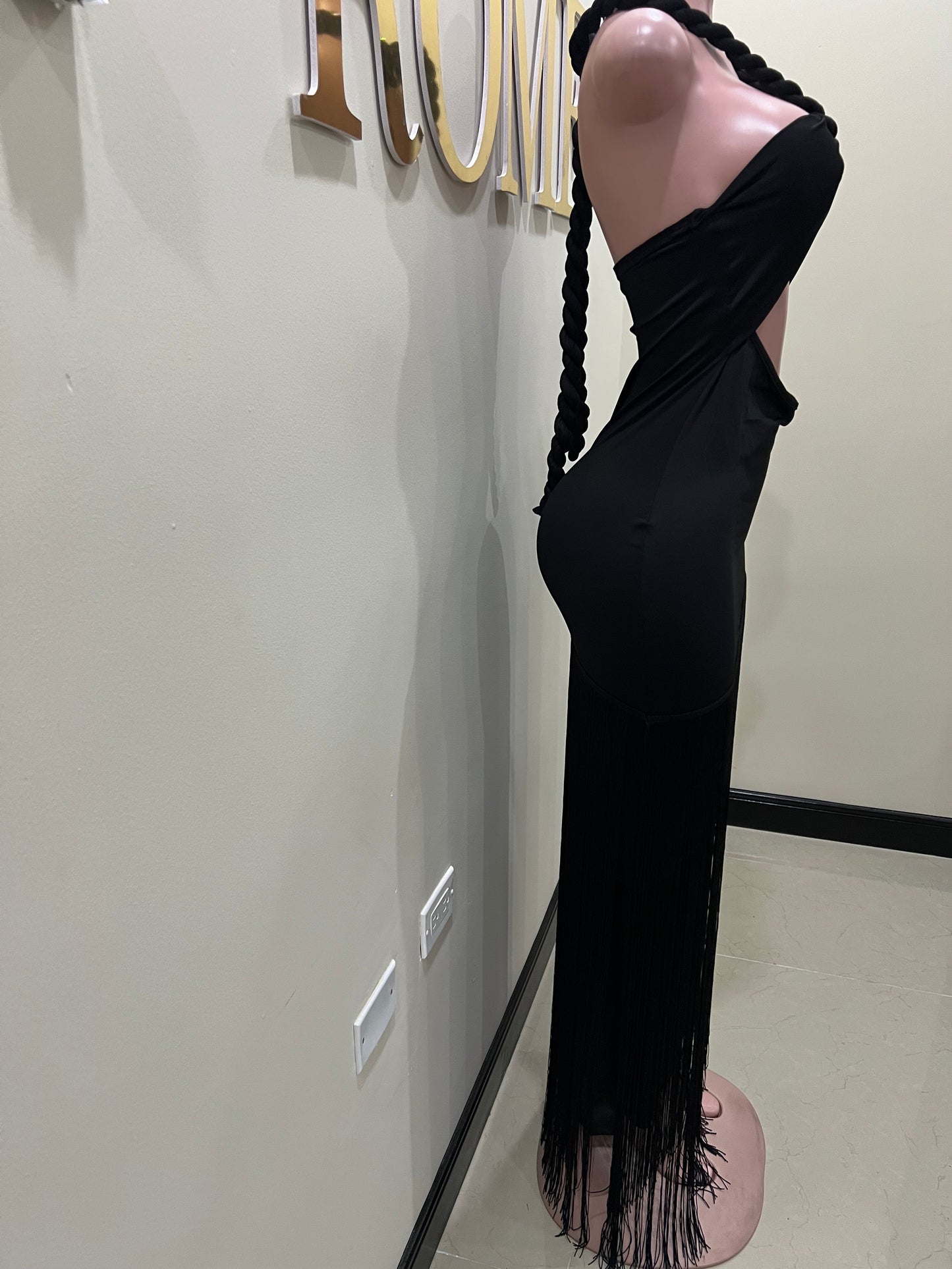 Diva Fringe Dress (Black)