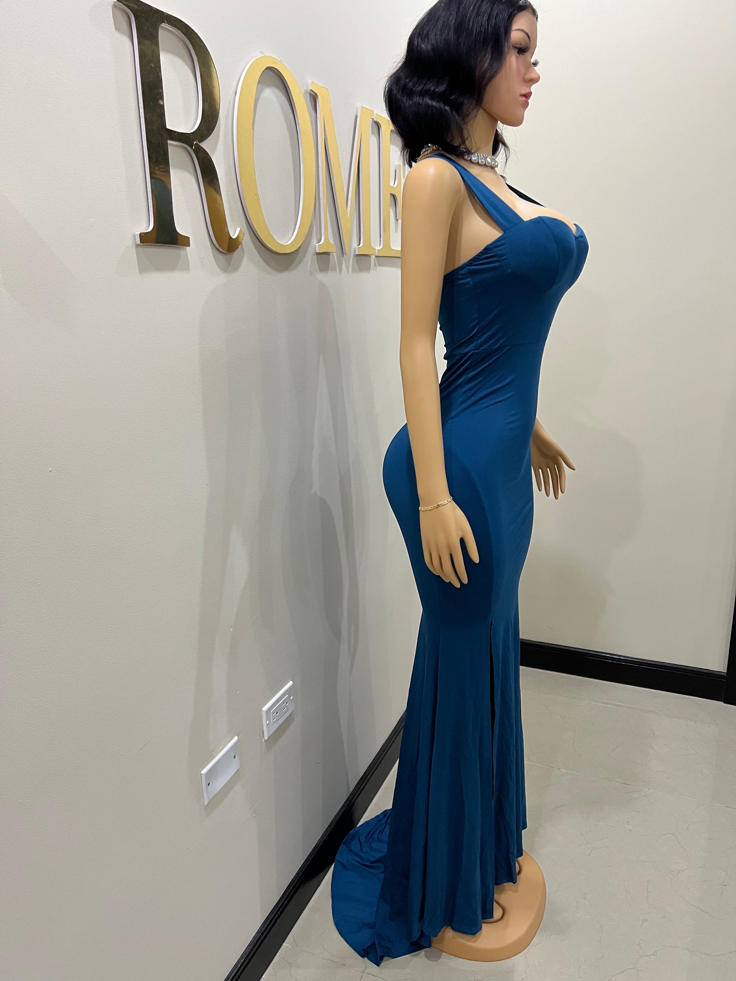 Kerry Ann Train Dress (Blue)