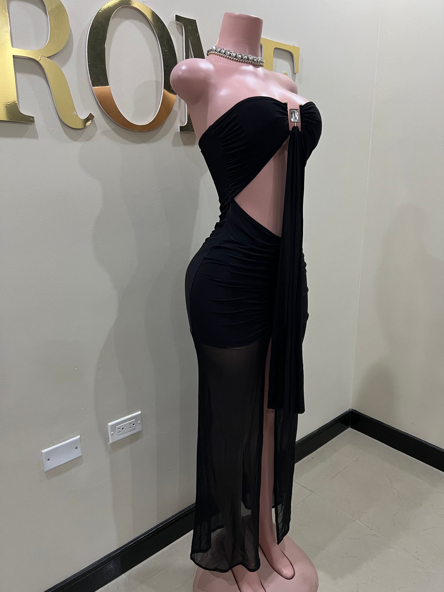 Julia Nara Gemstone Dress (Black)
