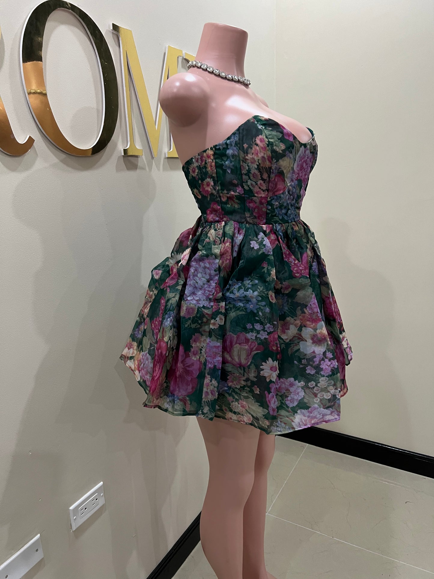 Princess Diana Floral Dress (Green)