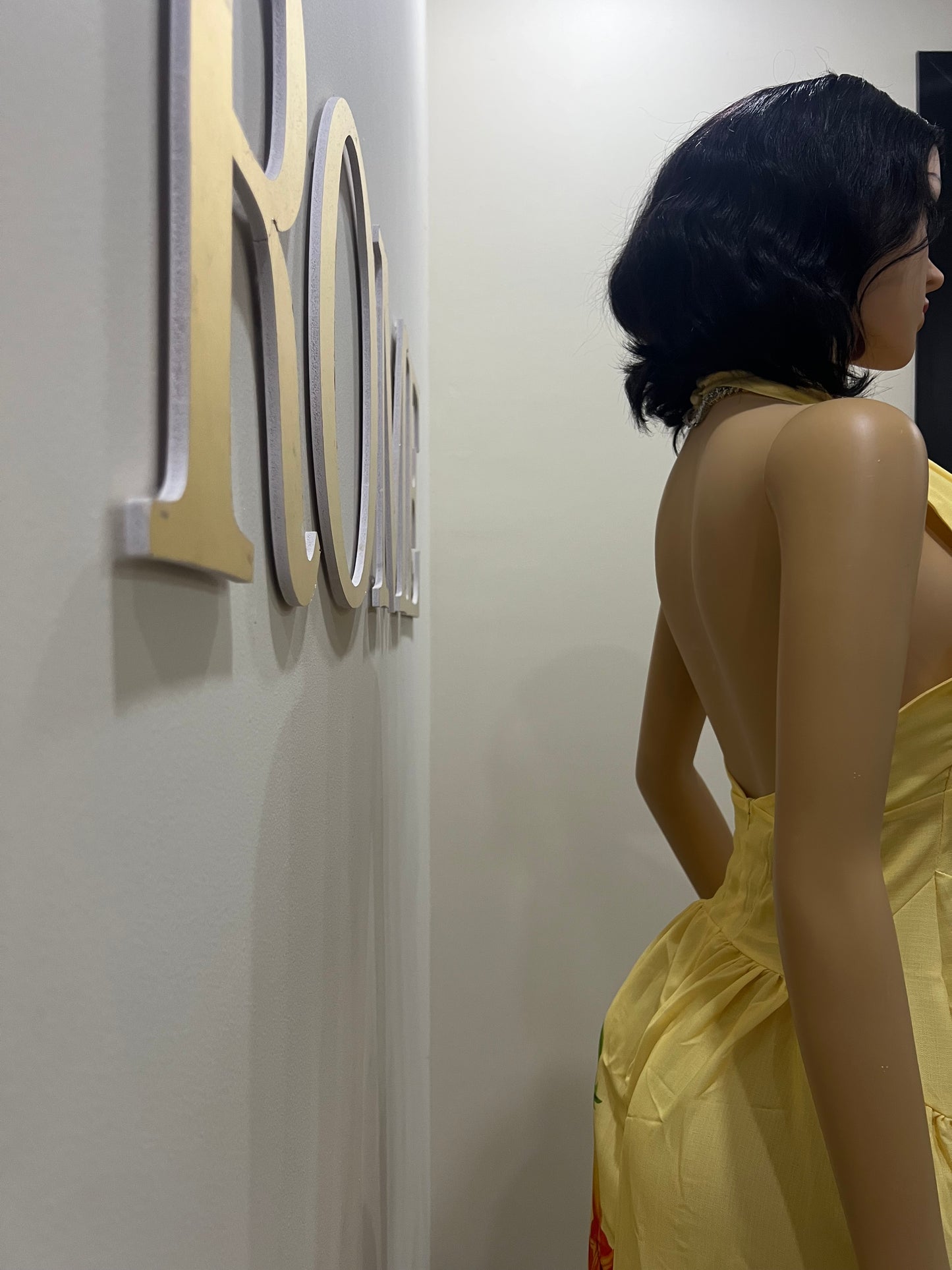 Kim Garden Halter Diana Dress (Yellow)