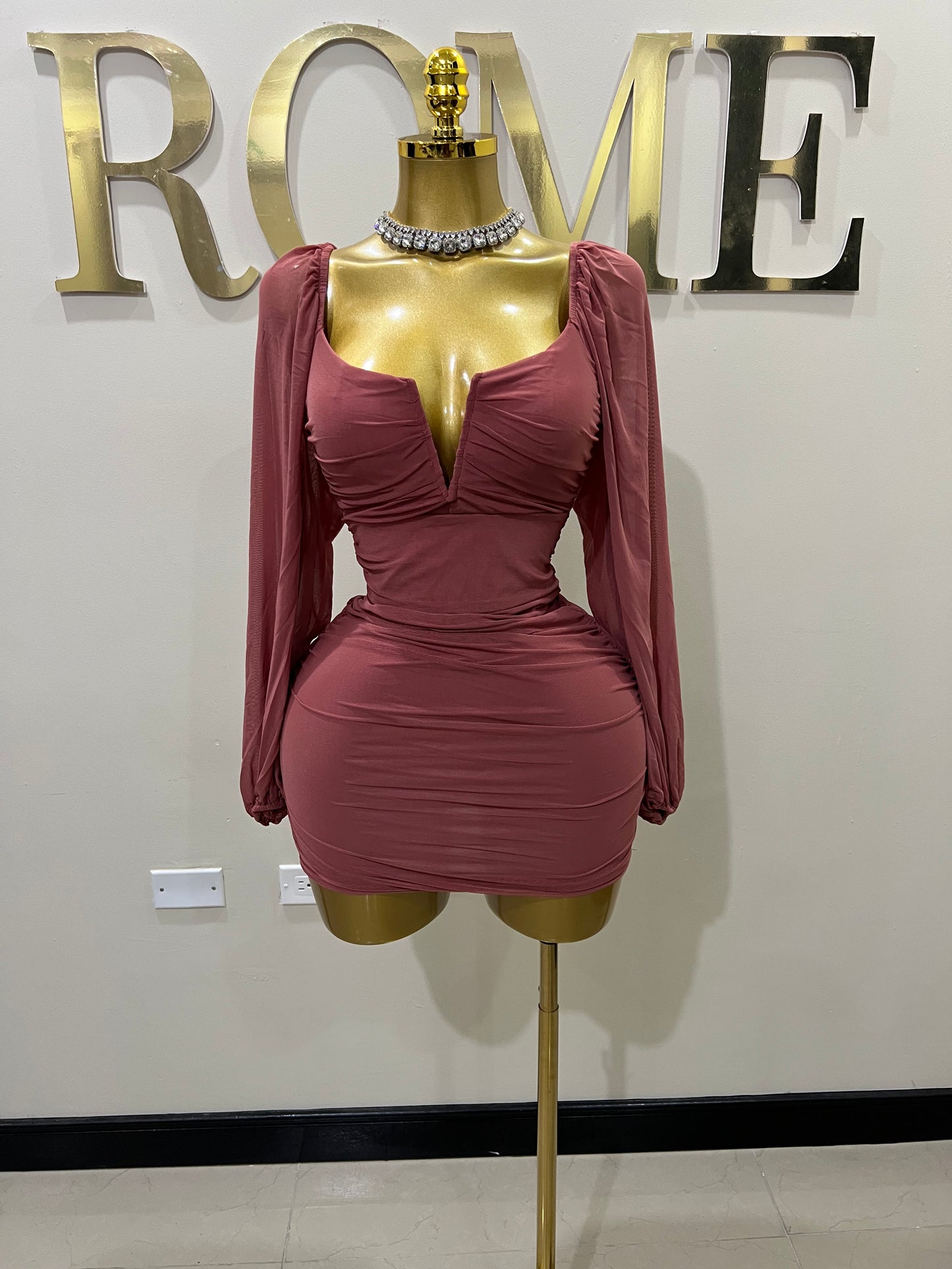 Aubrey Dress (Brick Red)