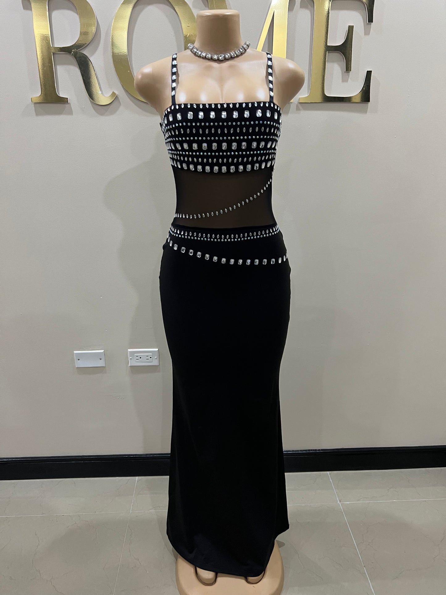 Blair Crystal Dress (Black)