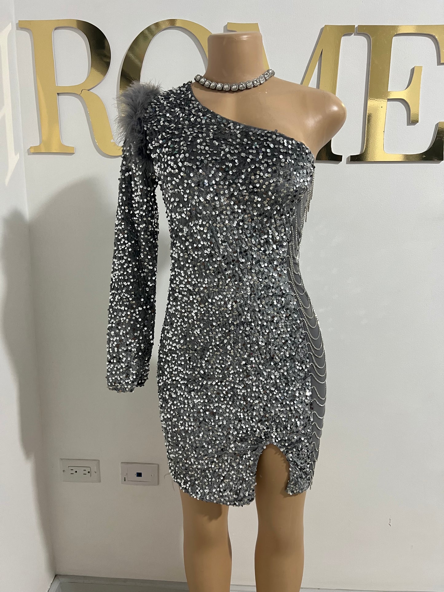 Holly Dress (Silver/Grey)