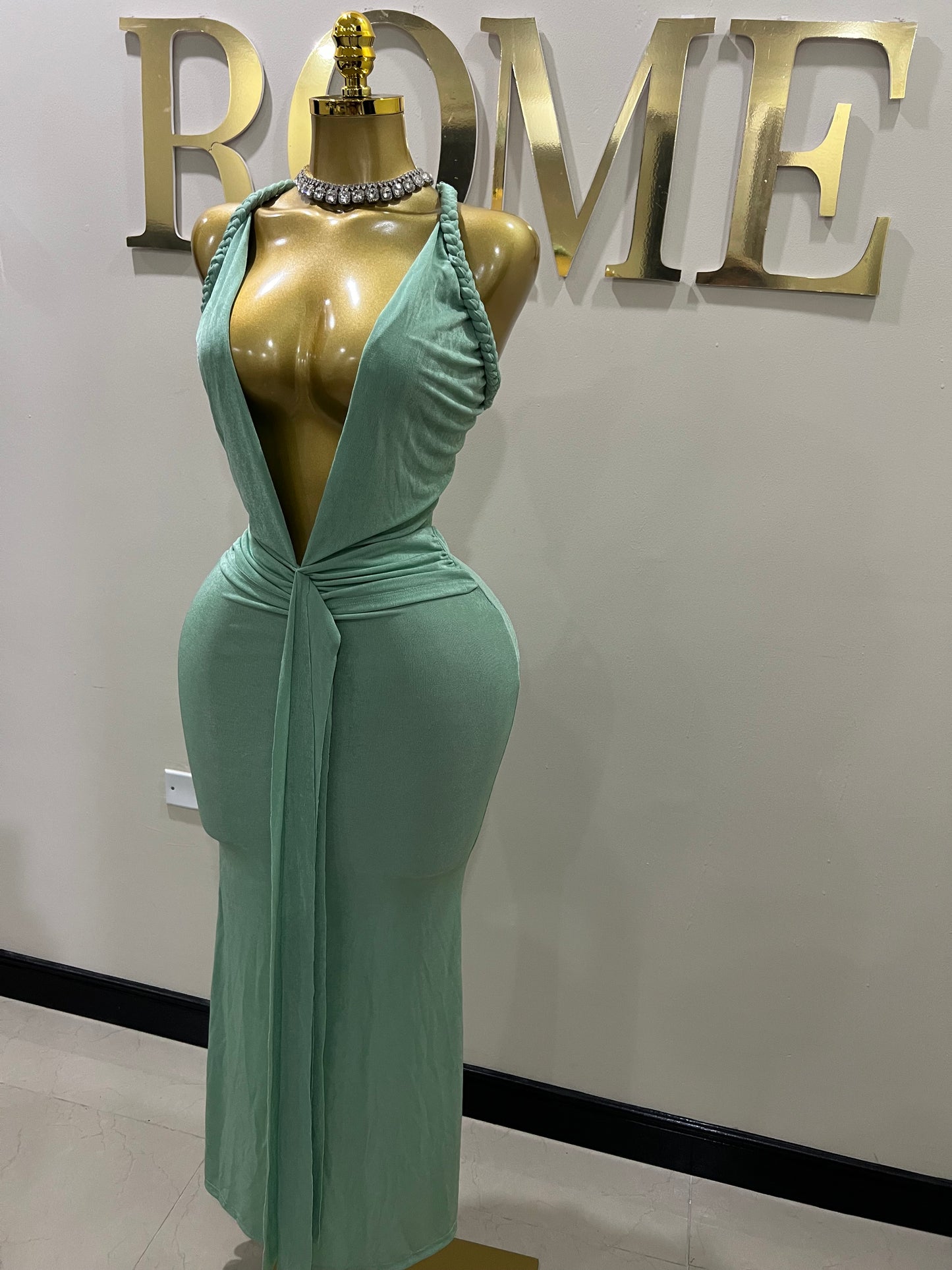 Alaine Braided Dress (Green)