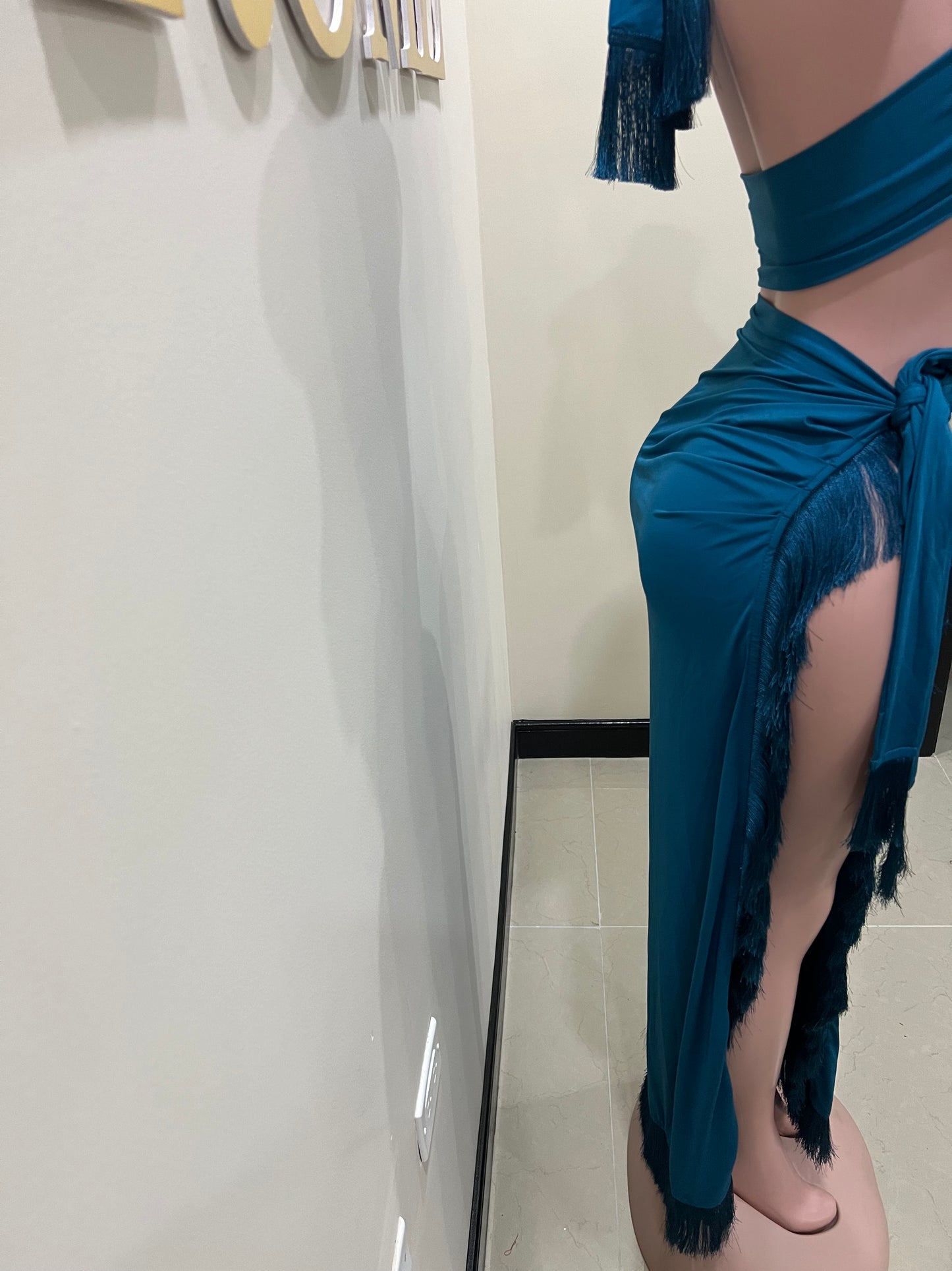 Bonnie Wrap 2 pcs Skirt Set (Teal)