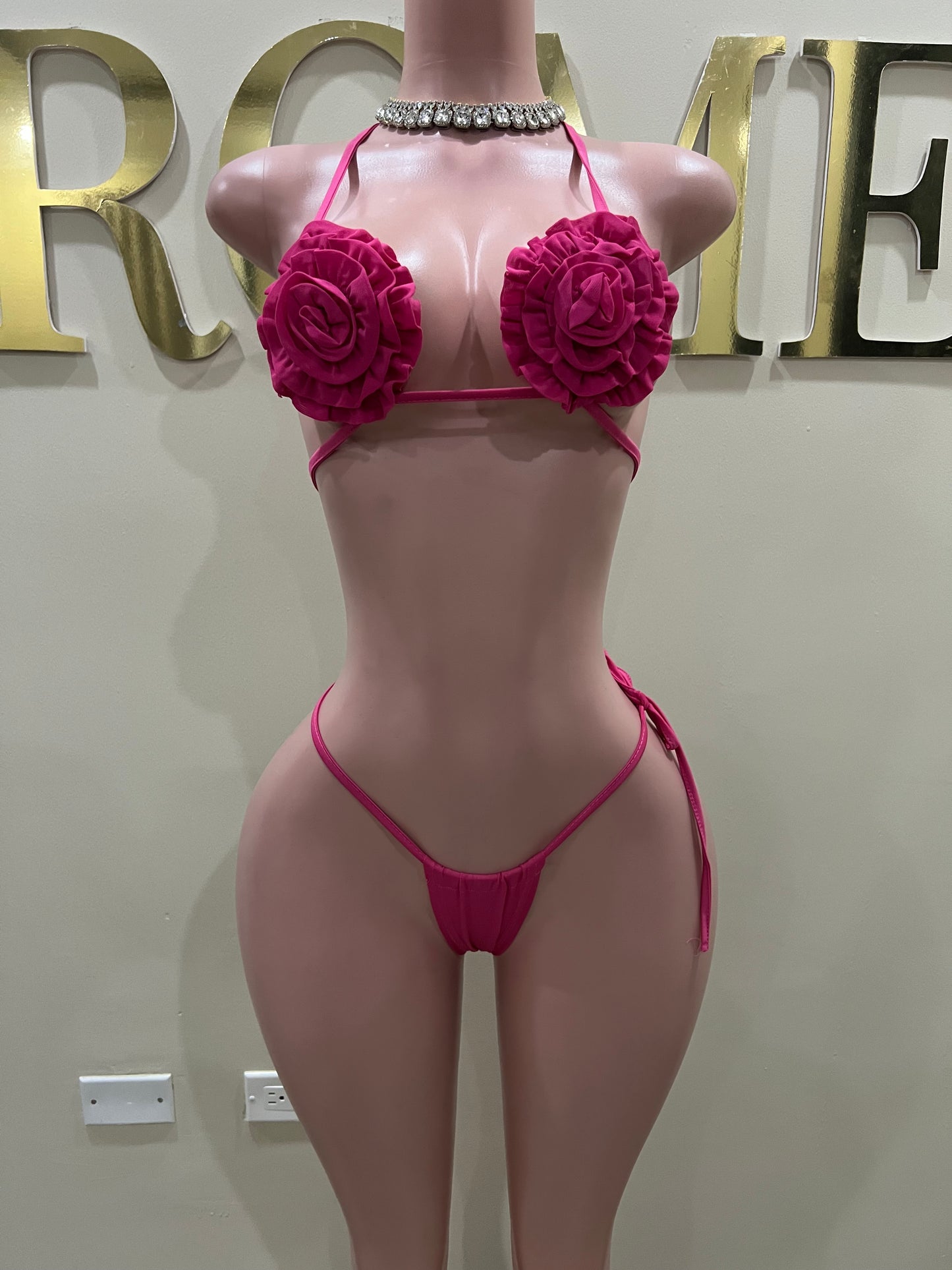 Cassie Flower 3 Pcs Mesh Skirt Set (Pink)