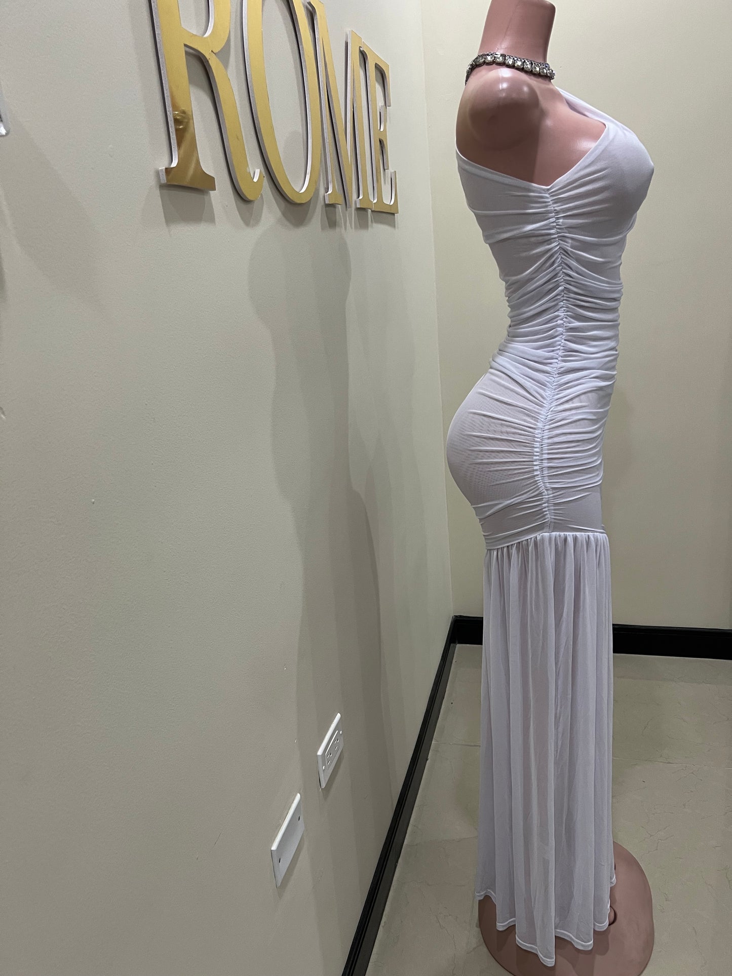 Michelle Mesh Dress (White)