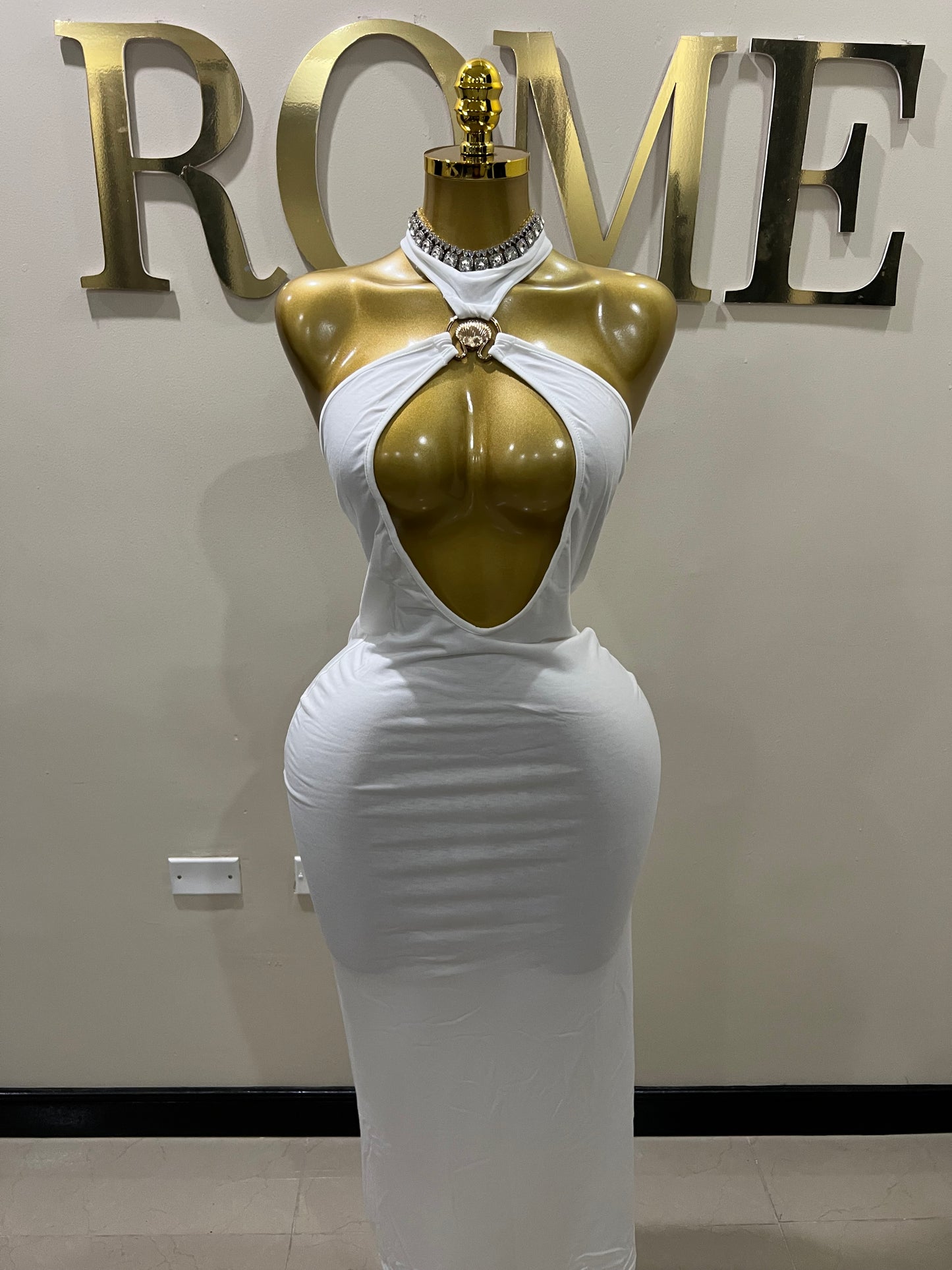 Kim Slay Seashell Dress (White)