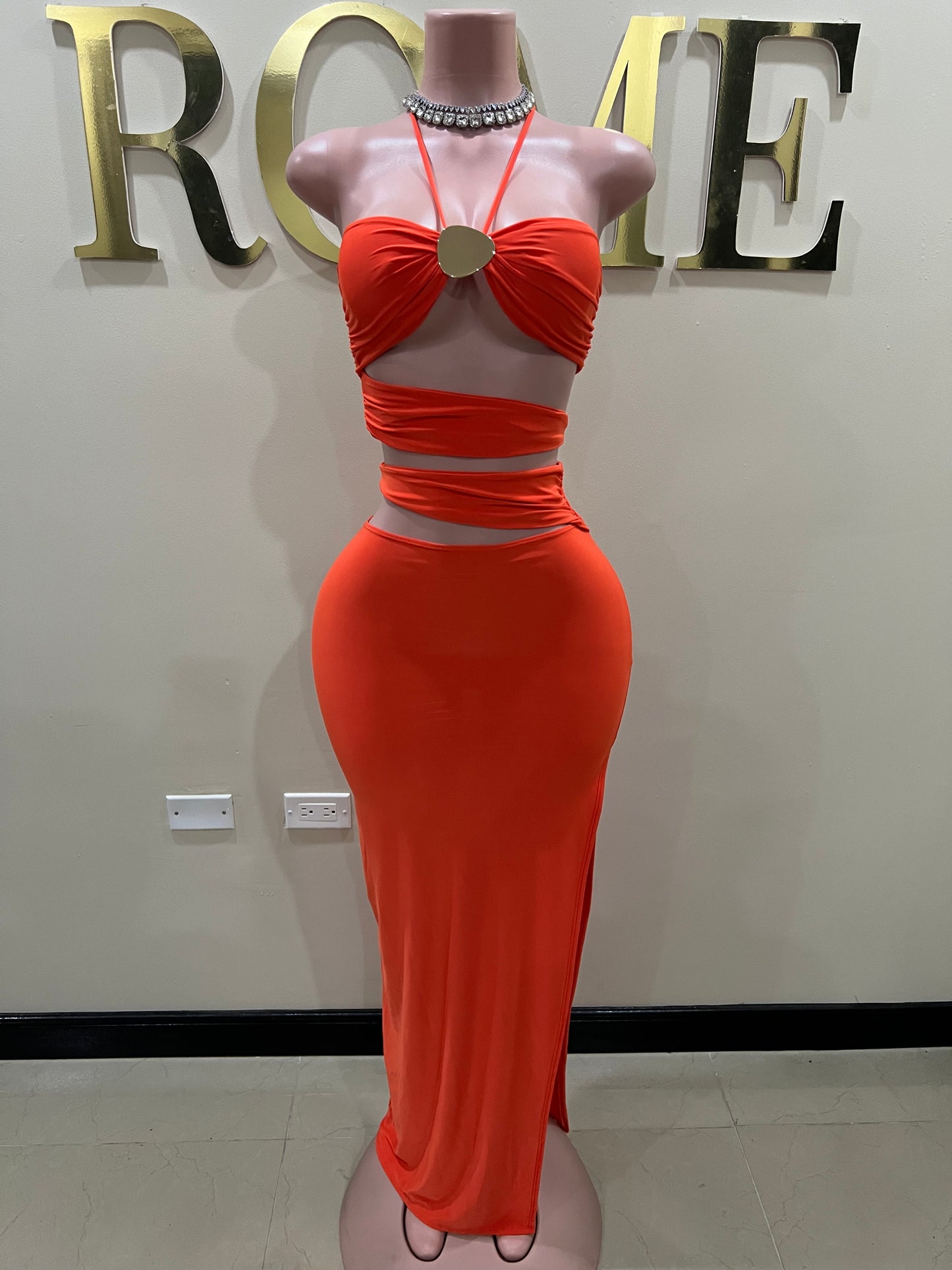 Kodian Skirt Set (Orange)