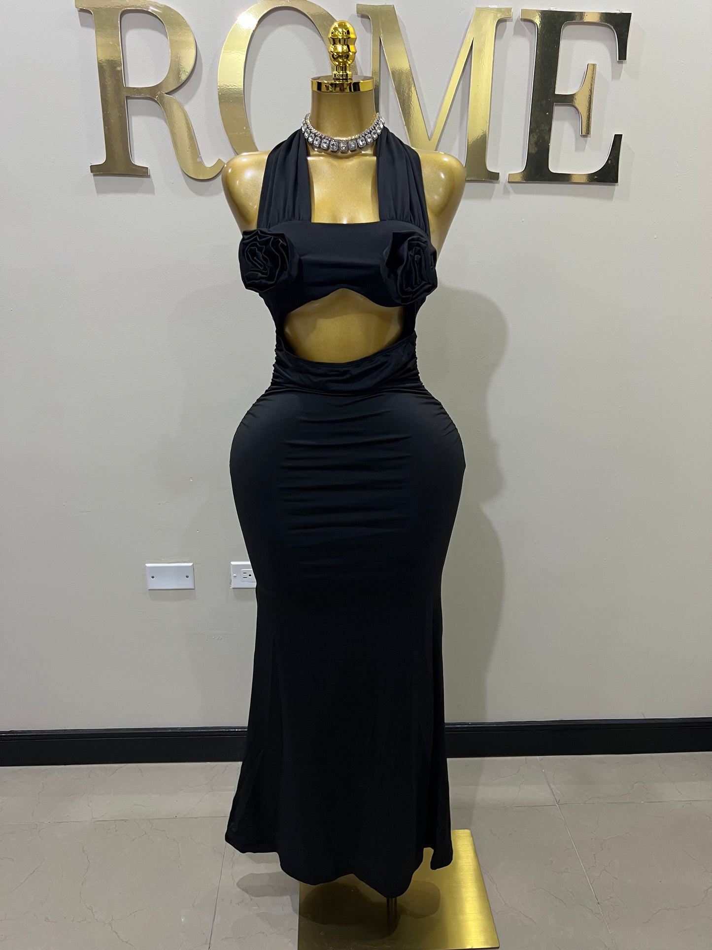 Samira Priscilla Rose Dress (Black)