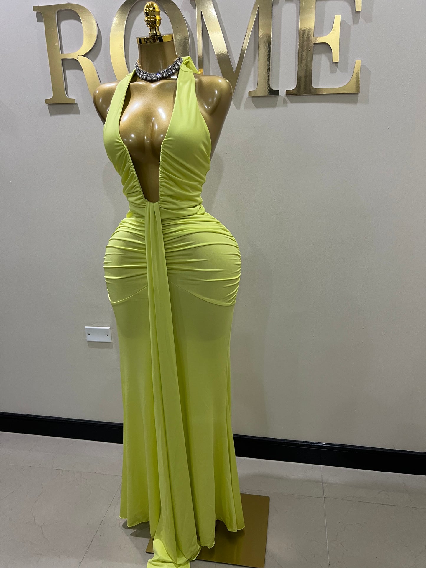 Chinelle Nara Halter Dress (Green)