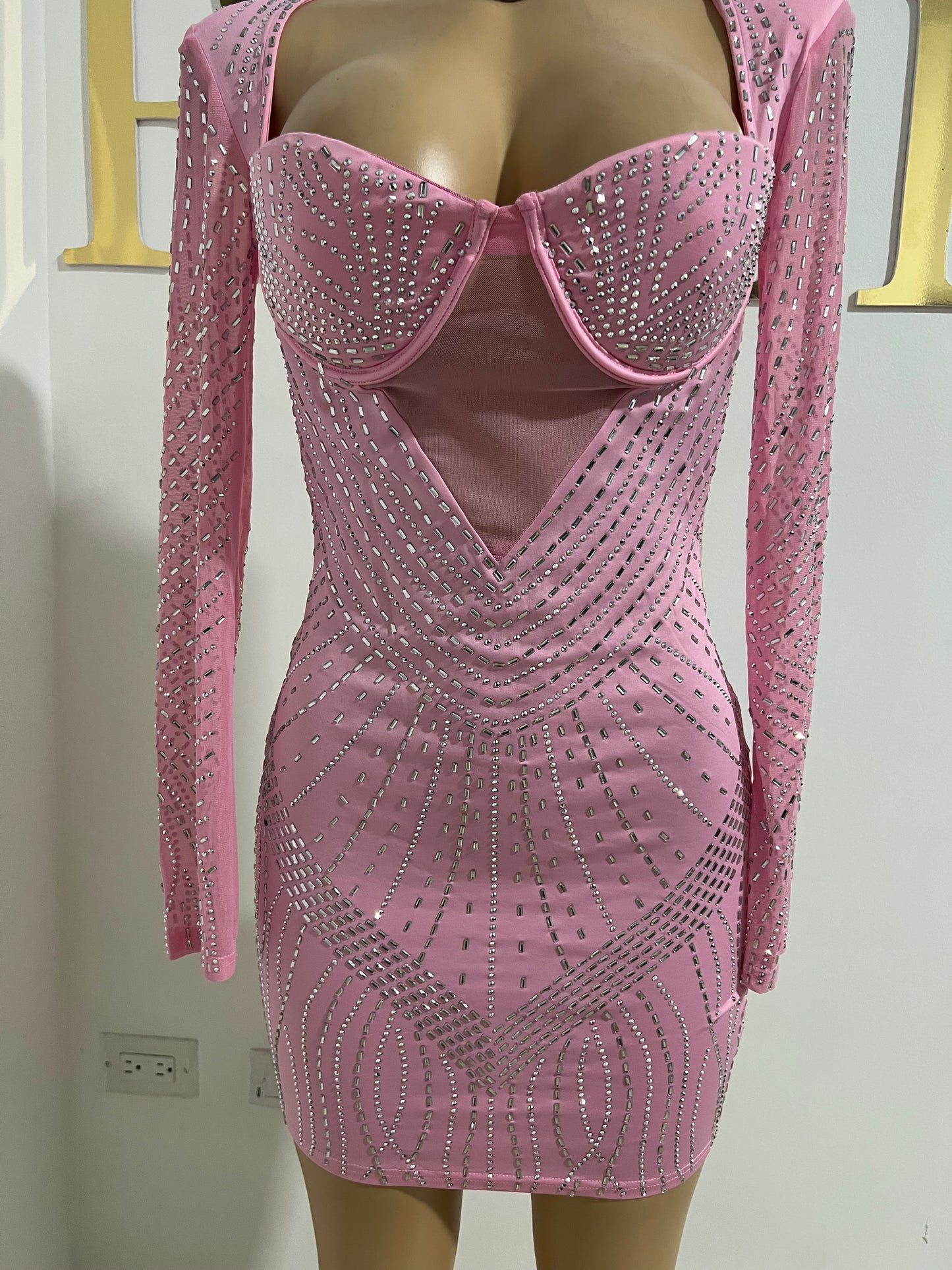 Helix Medusa Crystal Dress (Light-Pink)