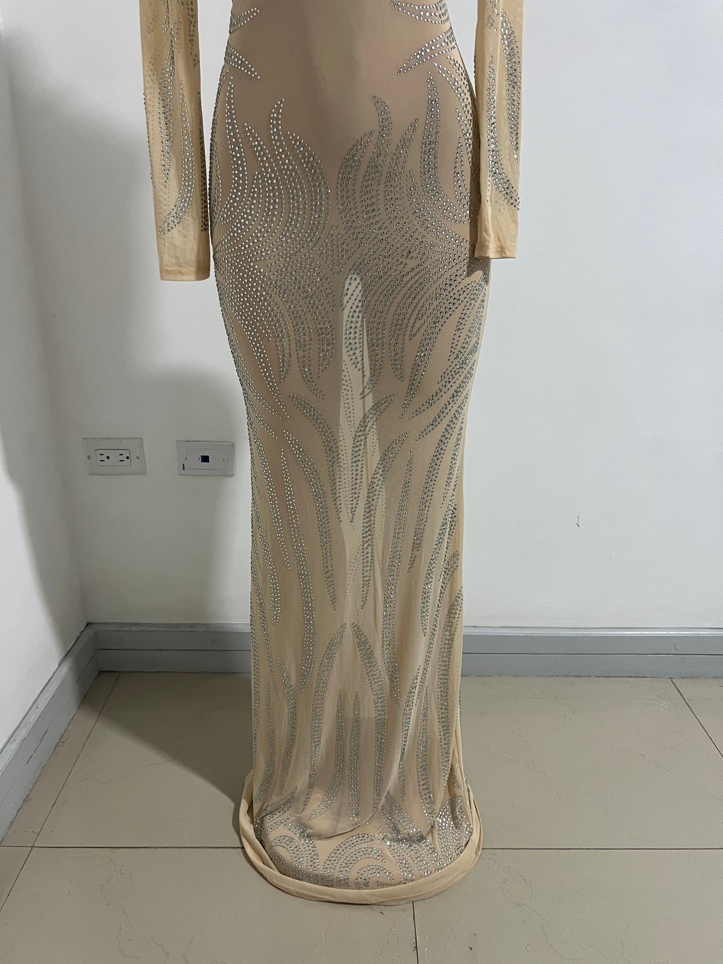 Crystal Swan Dress (Nude)