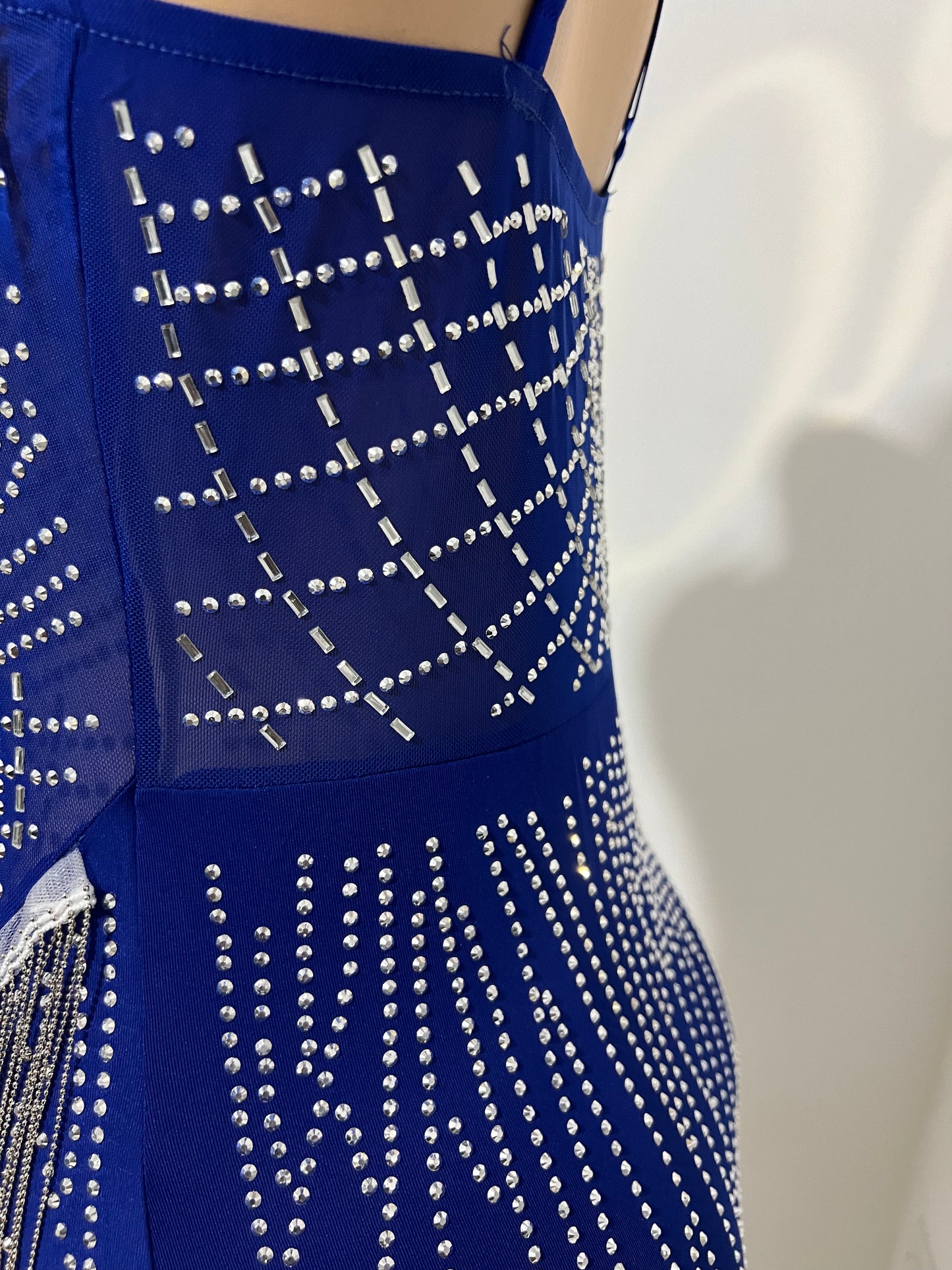 Gianna Fringe Crystal Dress (Blue)