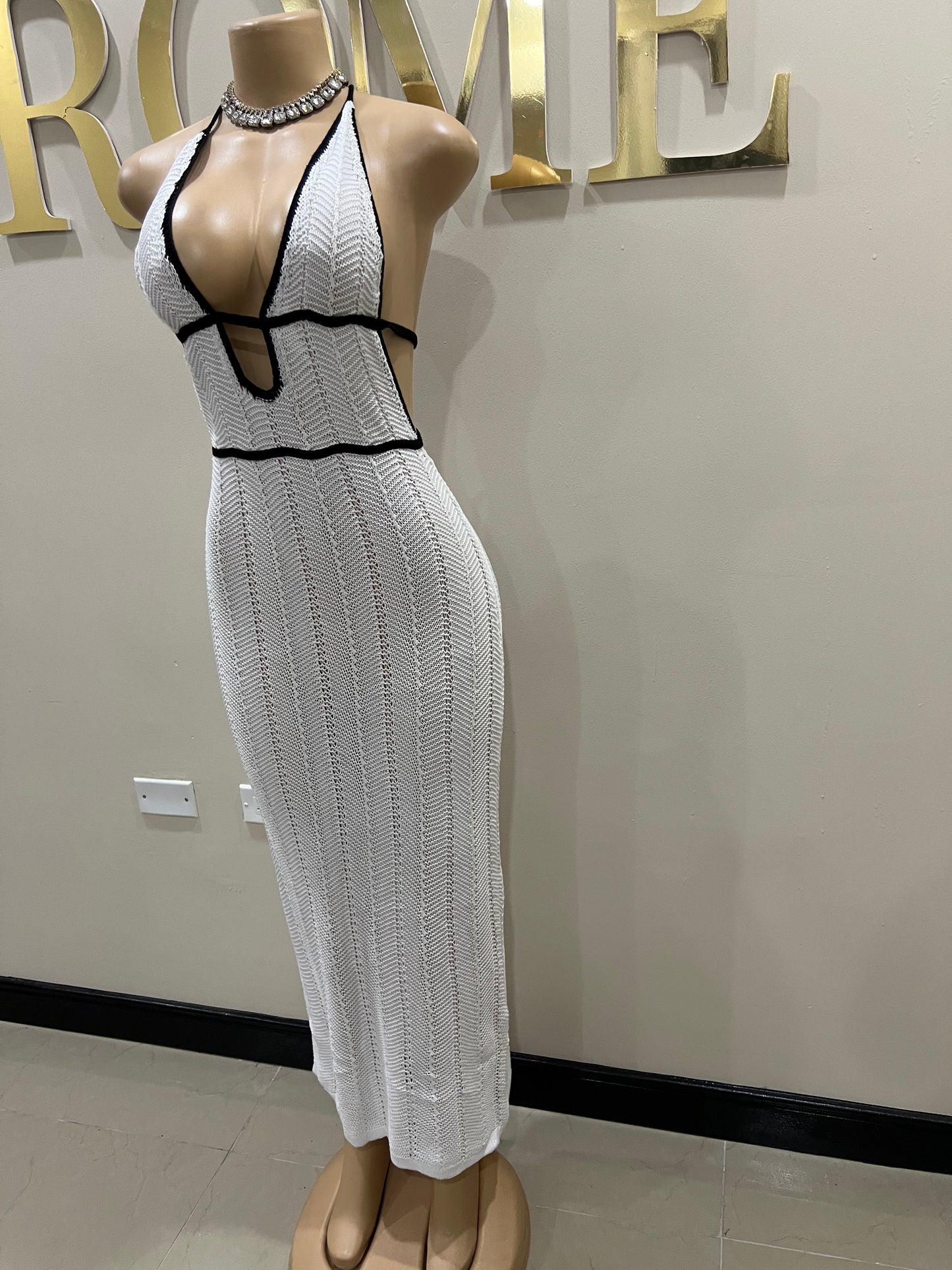 Mila Crochet Dress (White)
