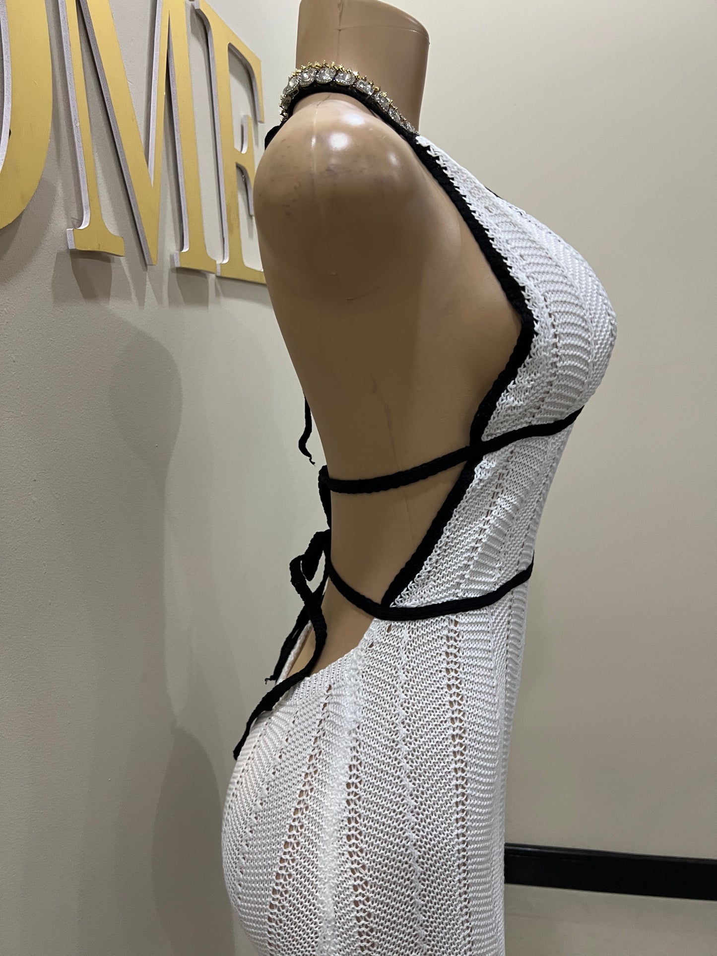 Mila Crochet Dress (White)